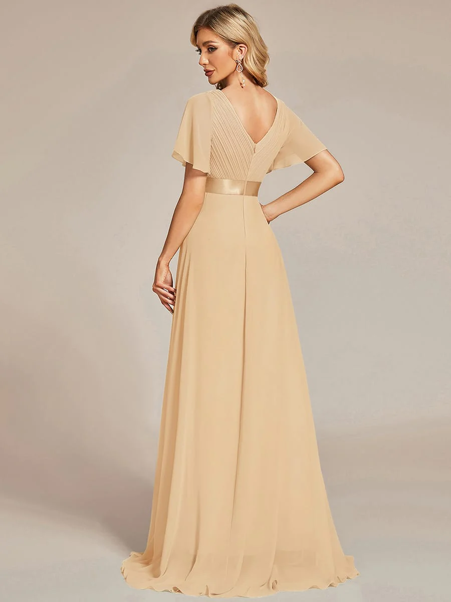 ever MONICA|High Waist Short Sleeves Bridesmaid Dress - Image 161