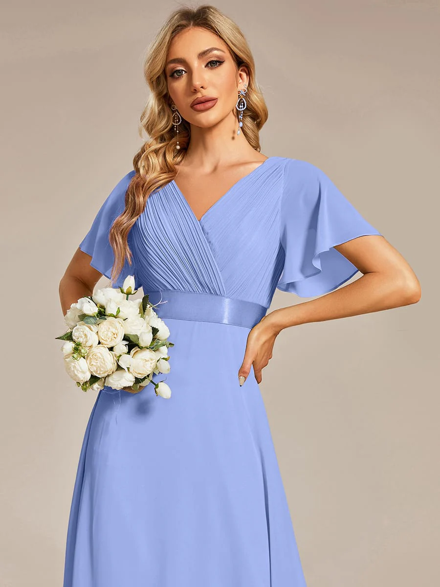 ever MONICA|High Waist Short Sleeves Bridesmaid Dress - Image 175