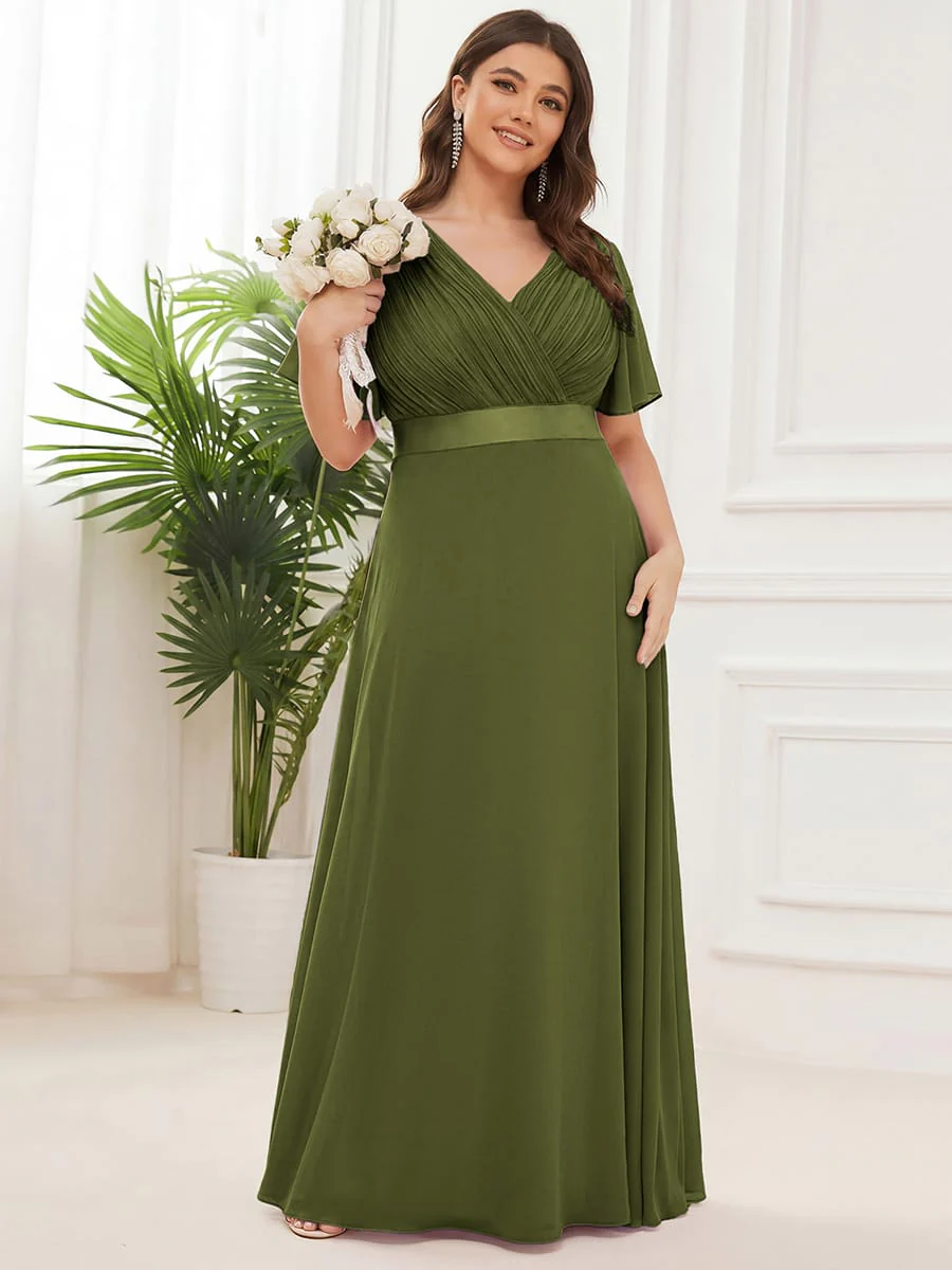 ever MONICA|High Waist Short Sleeves Bridesmaid Dress - Image 183