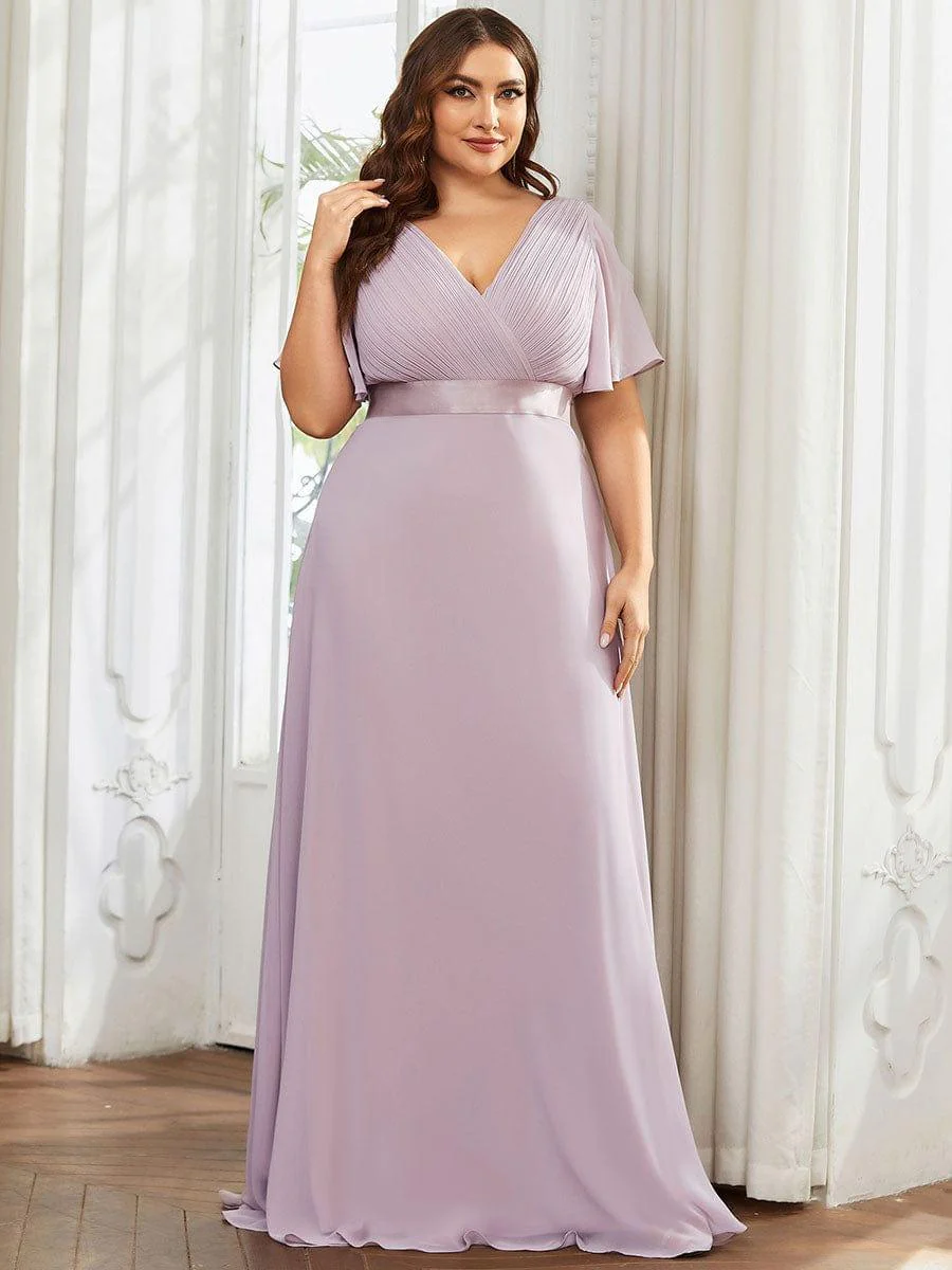 ever MONICA|High Waist Short Sleeves Bridesmaid Dress - Image 29
