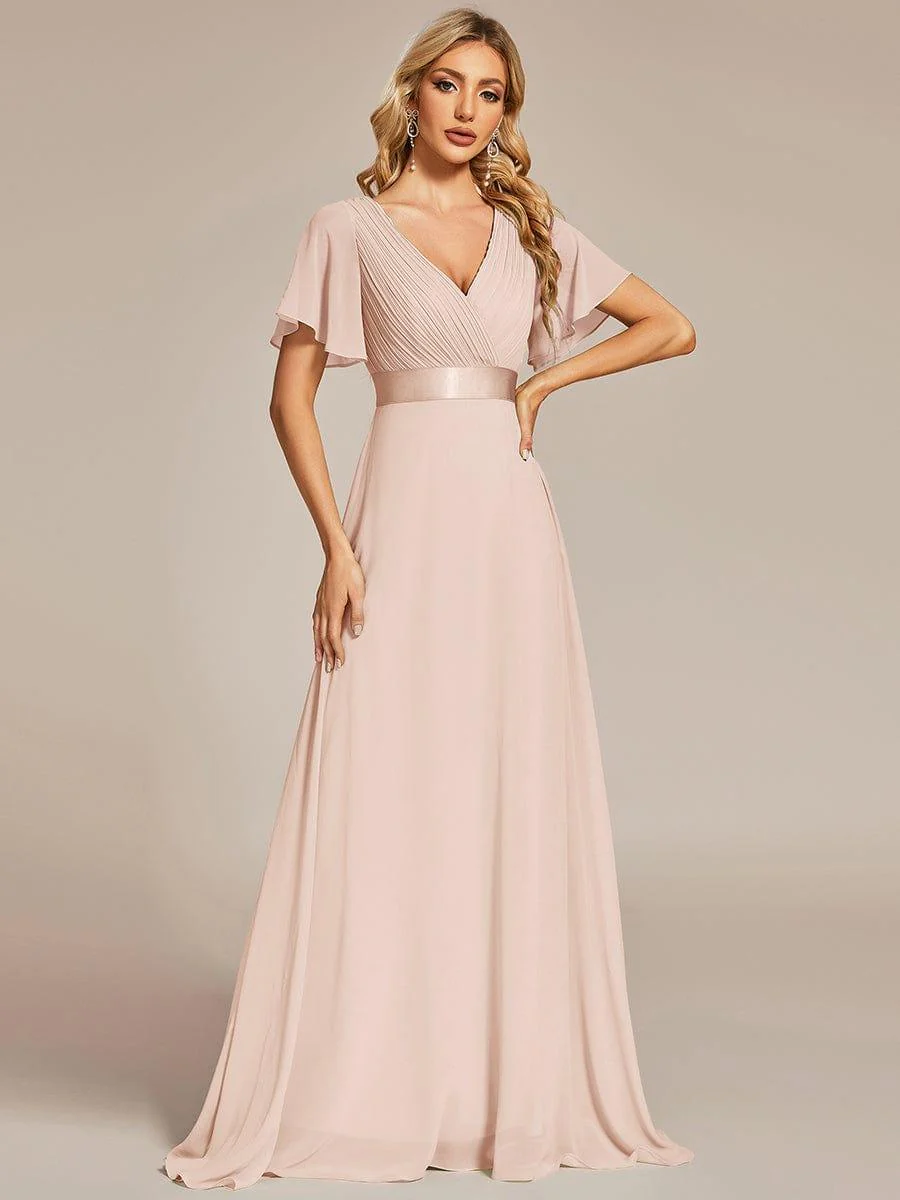 ever MONICA|High Waist Short Sleeves Bridesmaid Dress - Image 52