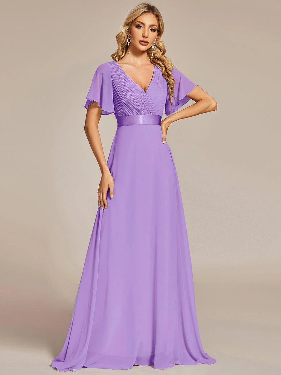 ever MONICA|High Waist Short Sleeves Bridesmaid Dress - Image 69