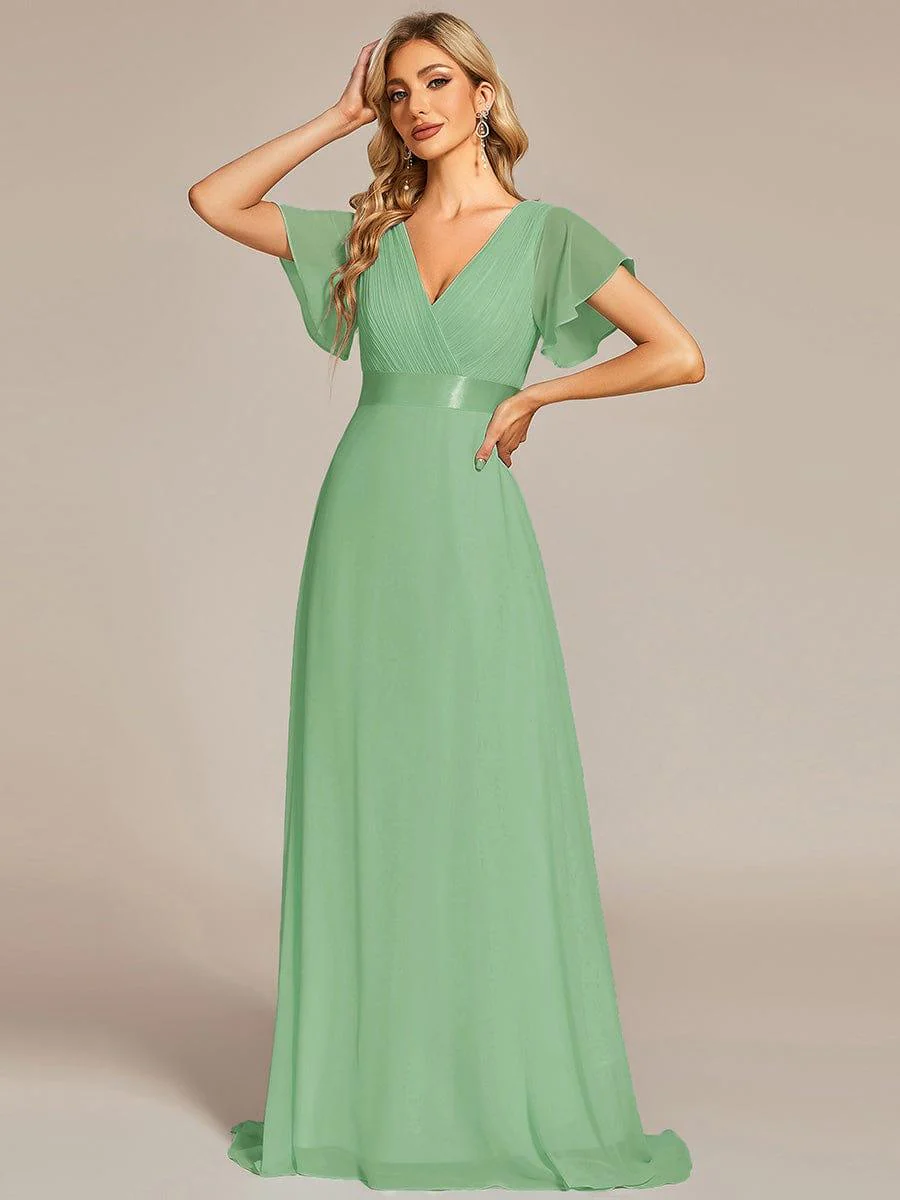 ever MONICA|High Waist Short Sleeves Bridesmaid Dress - Image 97