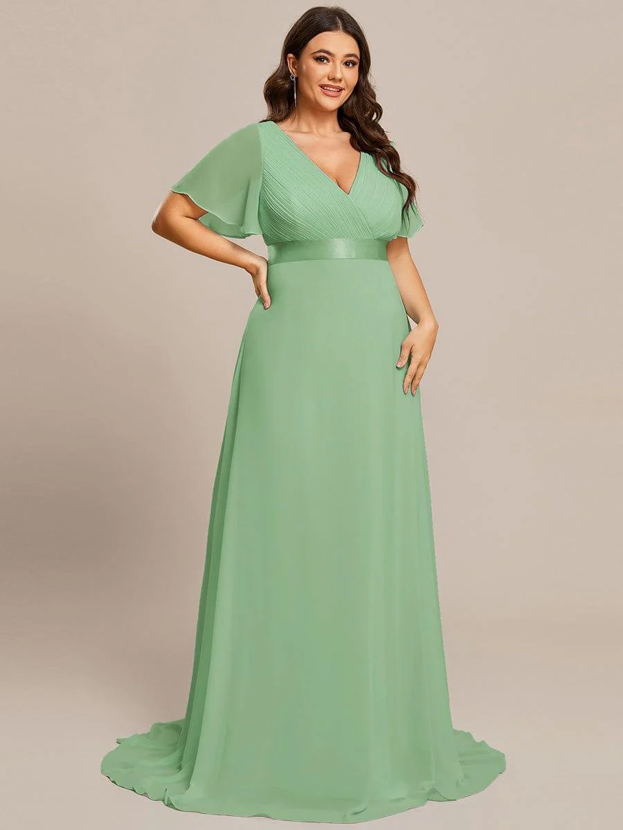 ever MONICA|High Waist Short Sleeves Bridesmaid Dress - Image 98