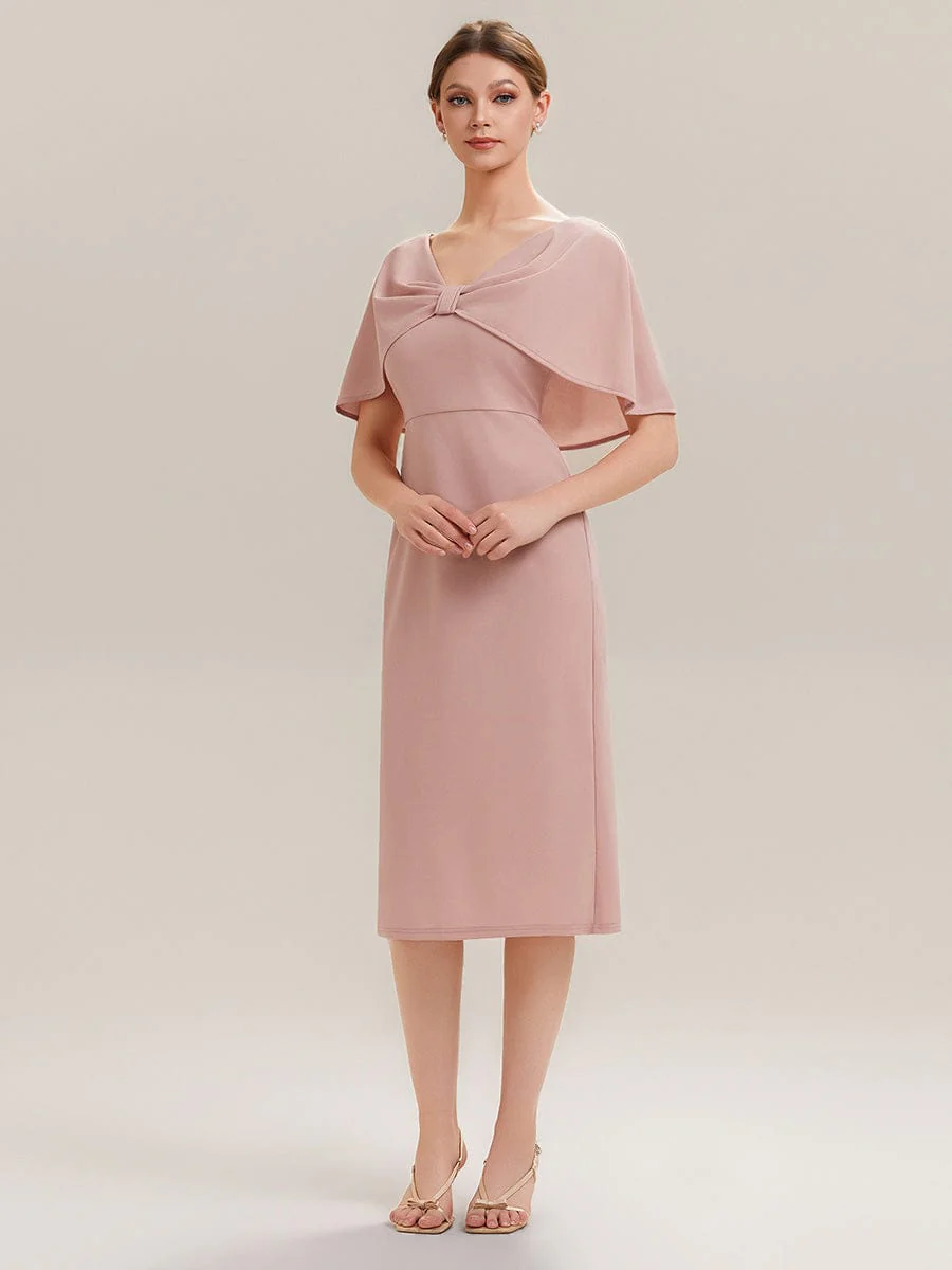 Knit Shawl Sleeve Sheath Dress - Image 22