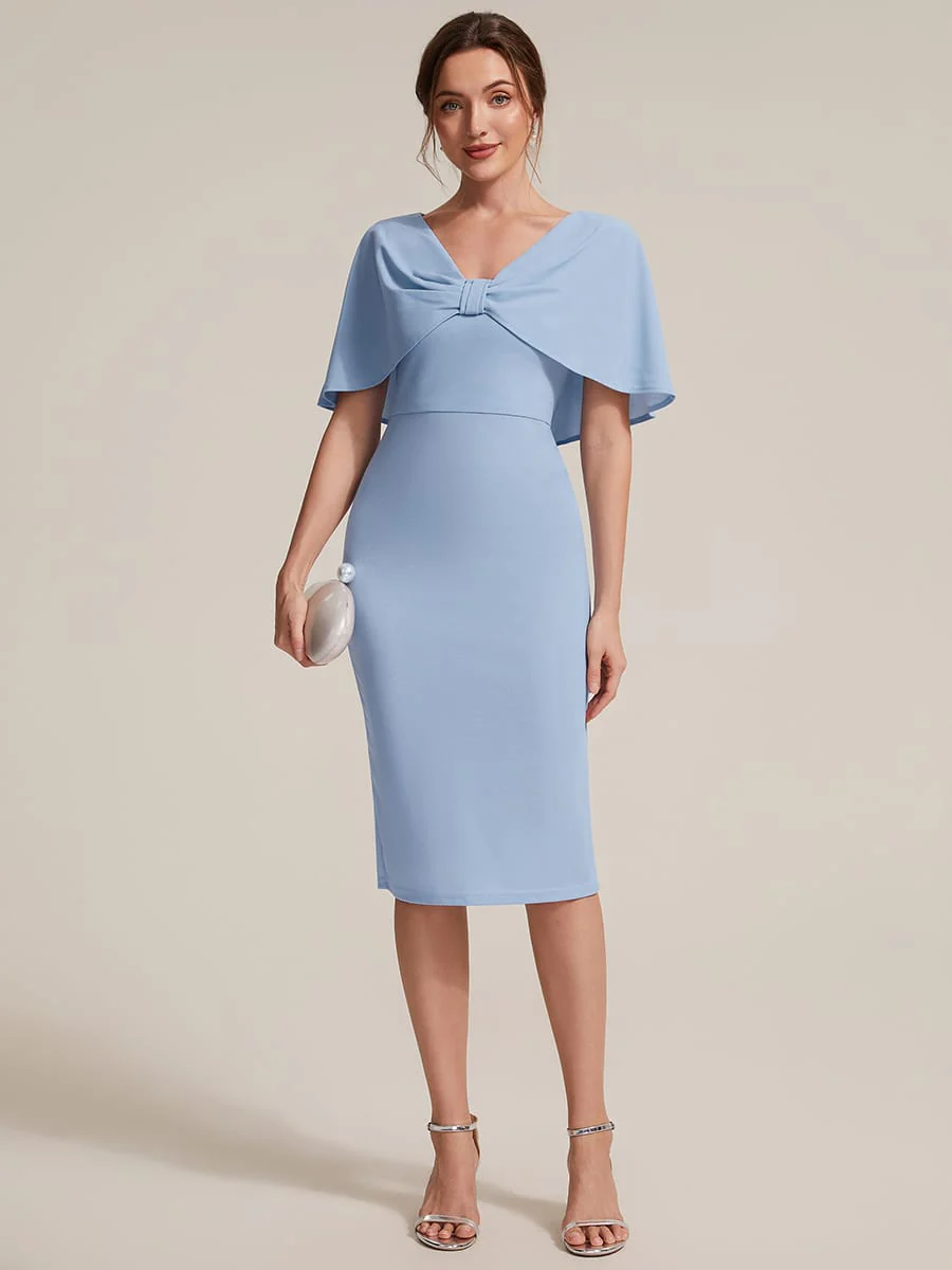 Knit Shawl Sleeve Sheath Dress - Image 31