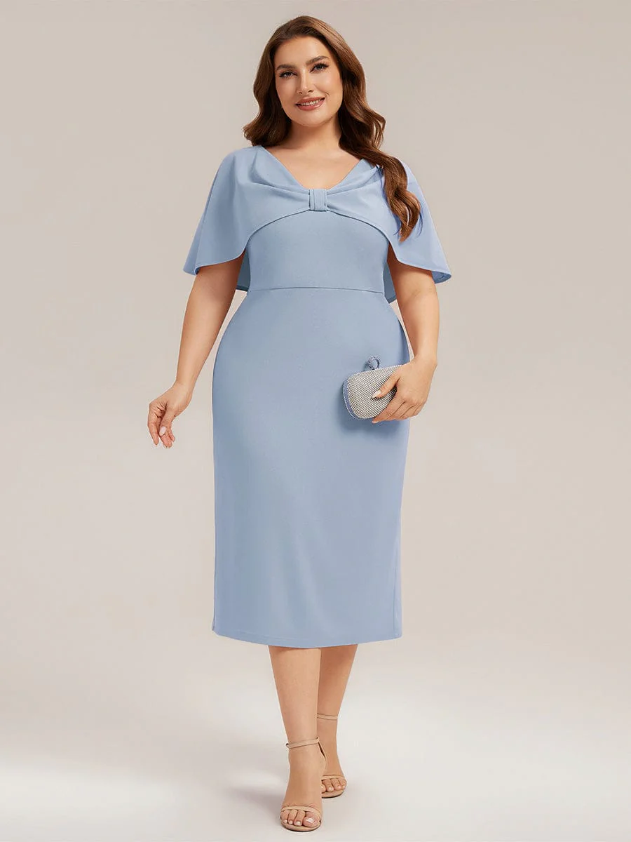 Knit Shawl Sleeve Sheath Dress - Image 32