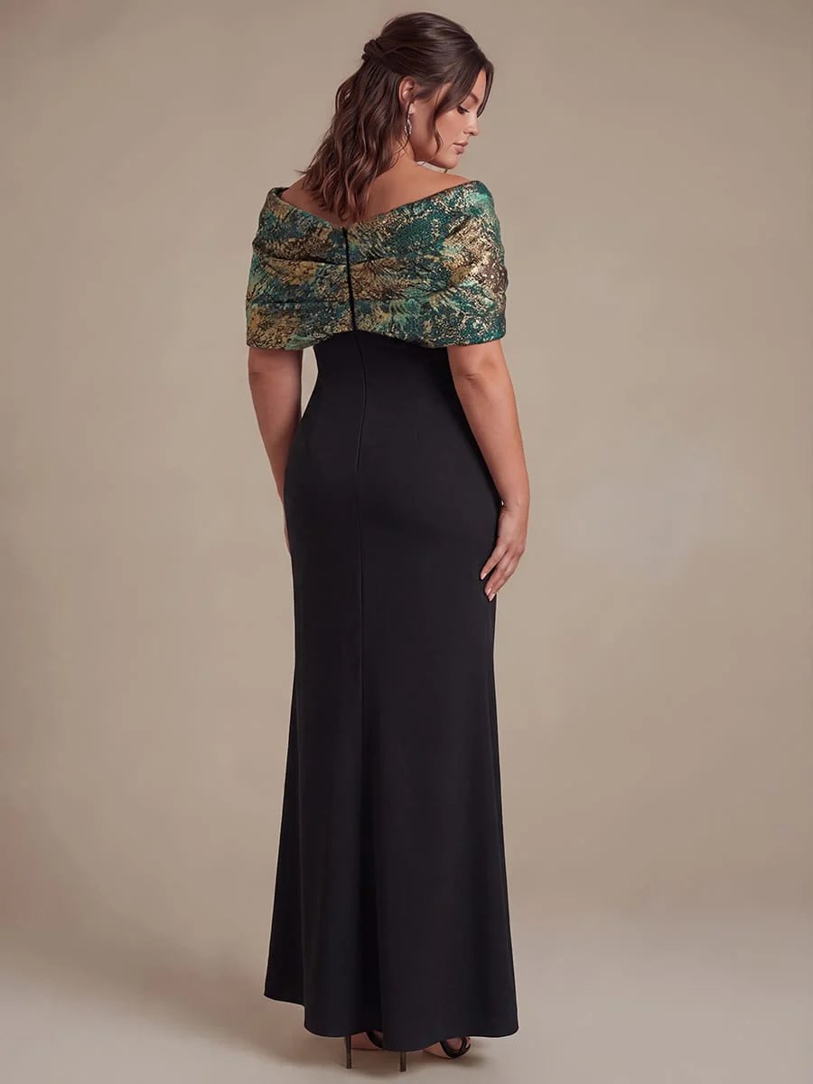 Knotted Jacquard Cape Sleeve Dress - Image 21