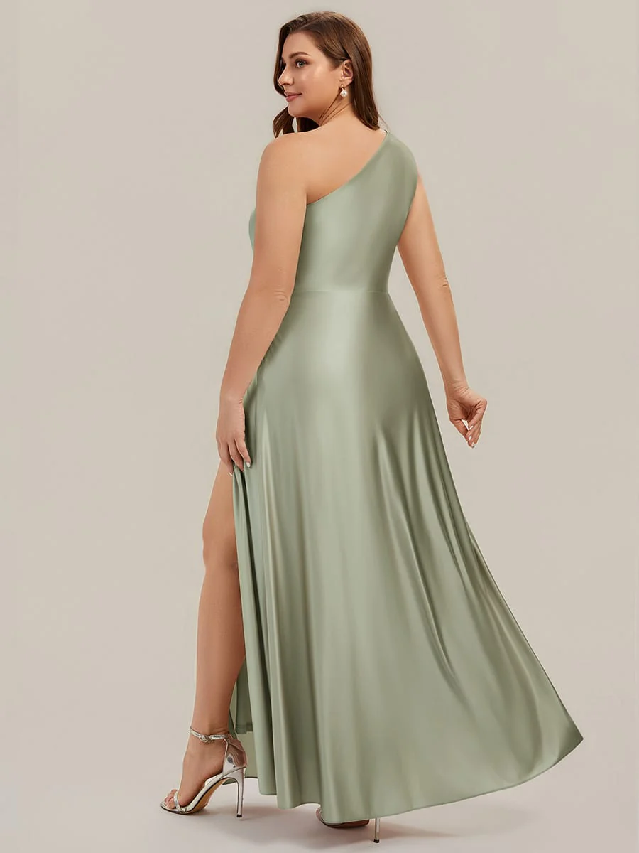 Knotted Satin One-Shoulder Wedding Guest Dress - Image 25