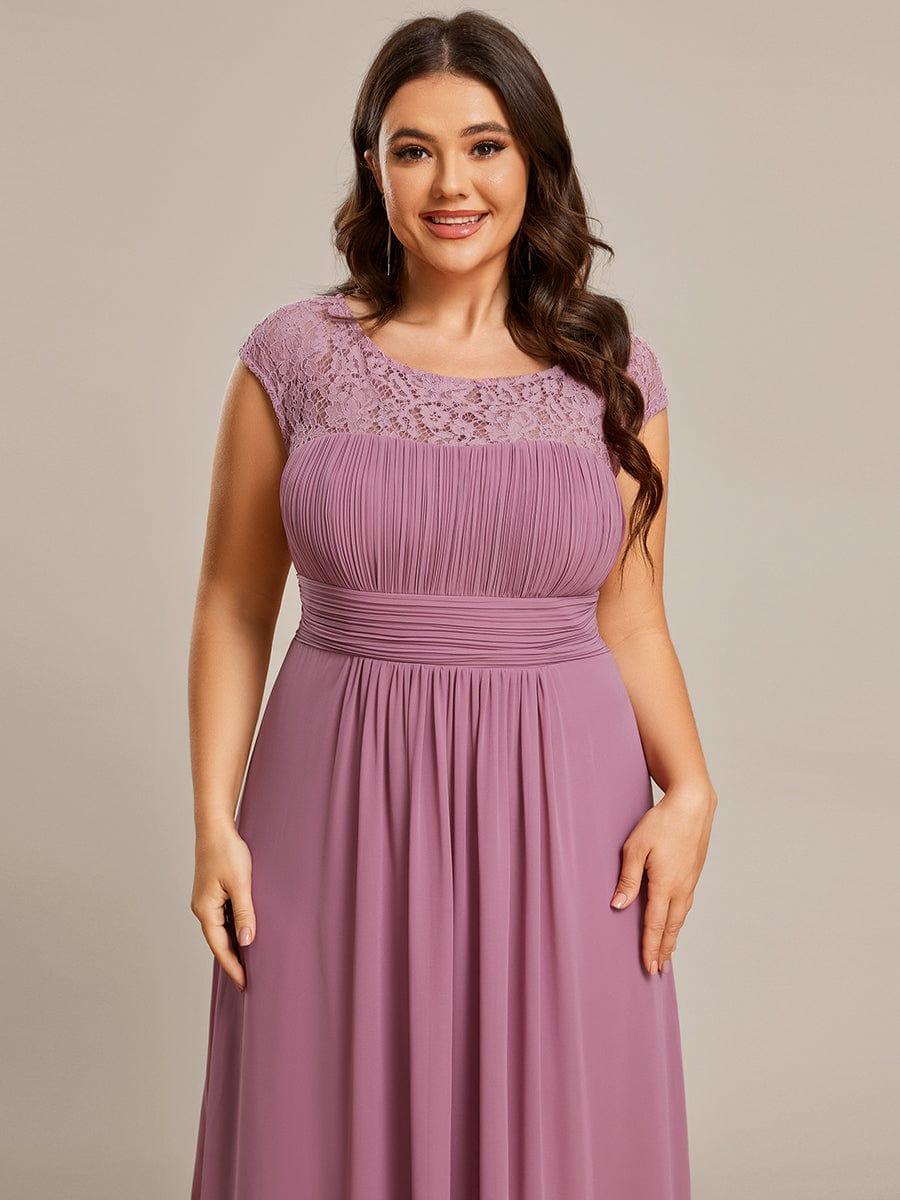 Lace Chiffon Long Bridesmaid Dress with Open Back - Image 17