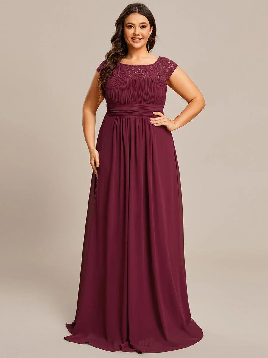 Lace Chiffon Long Bridesmaid Dress with Open Back - Image 6