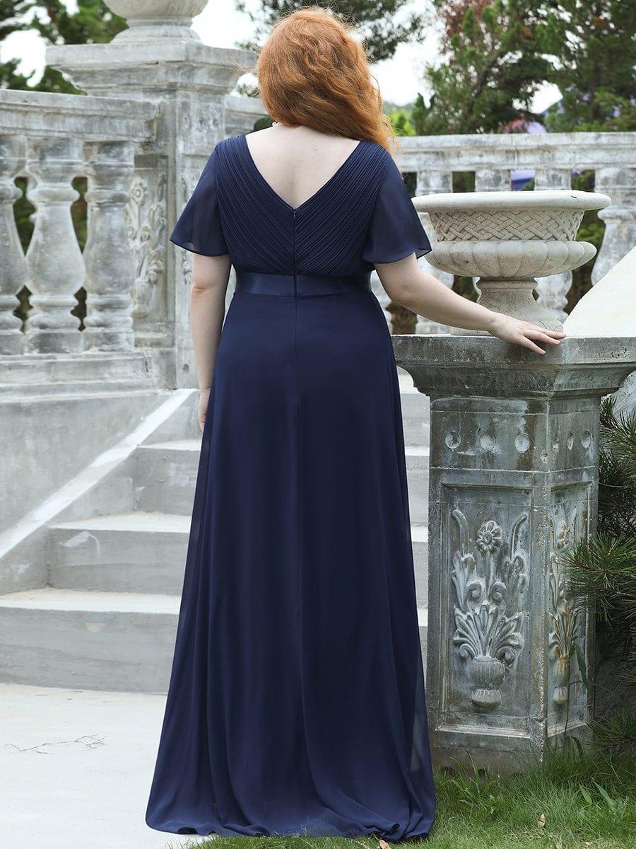 ever MONICA|High Waist Maxi Chiffon Bridesmaid Dress with Short Sleeves - Image 79