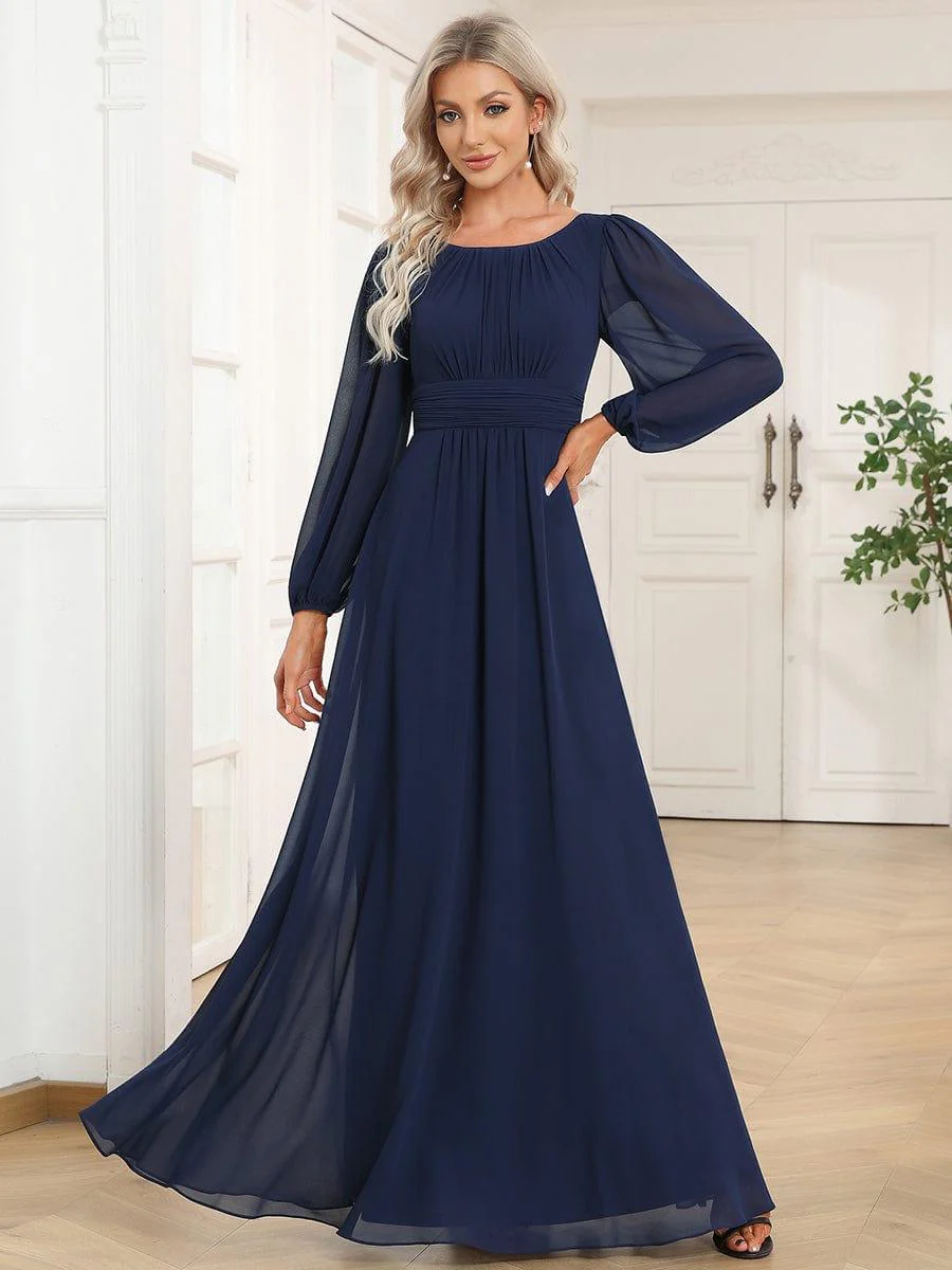 Navy Chiffon Bridesmaid Dresses - Image 51