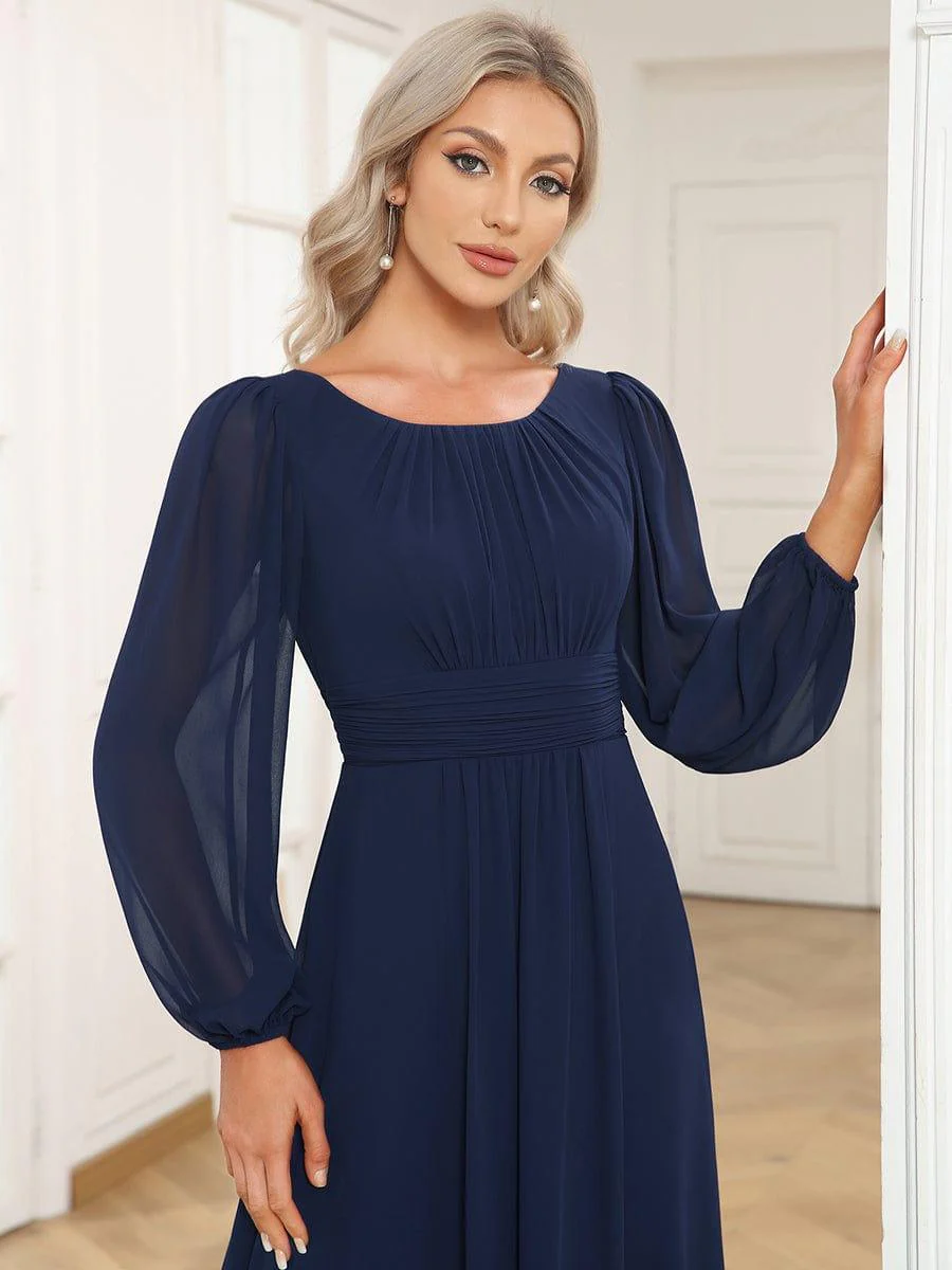 Navy Chiffon Bridesmaid Dresses - Image 53