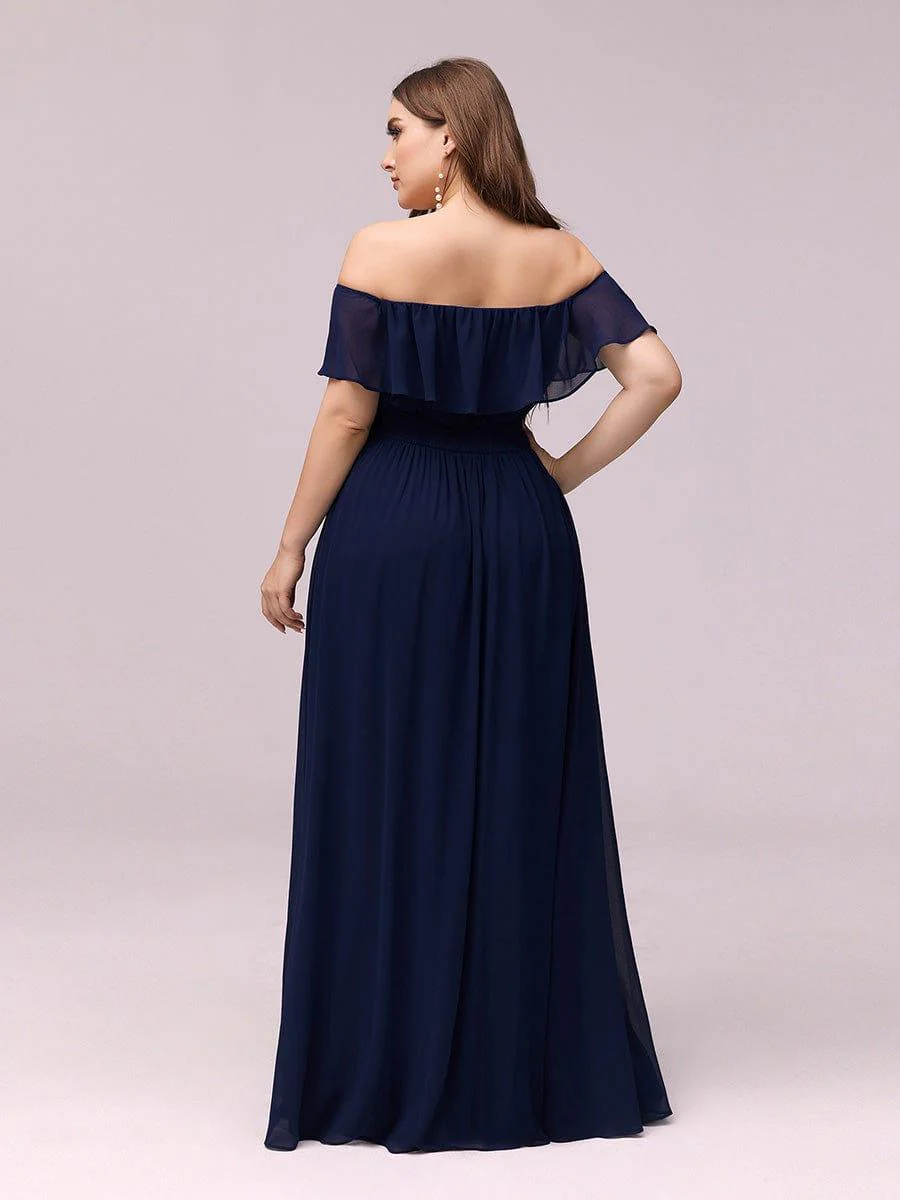 Navy Chiffon Bridesmaid Dresses - Image 7