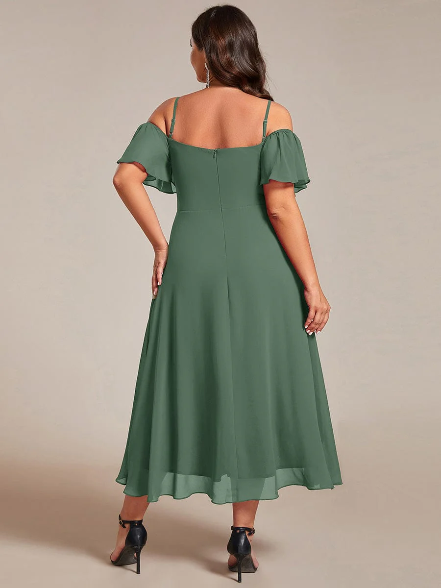 ever JORDANE|Off-Shoulder High-Low Chiffon Wedding Guest Dresses with Short Sleeves - Image 56