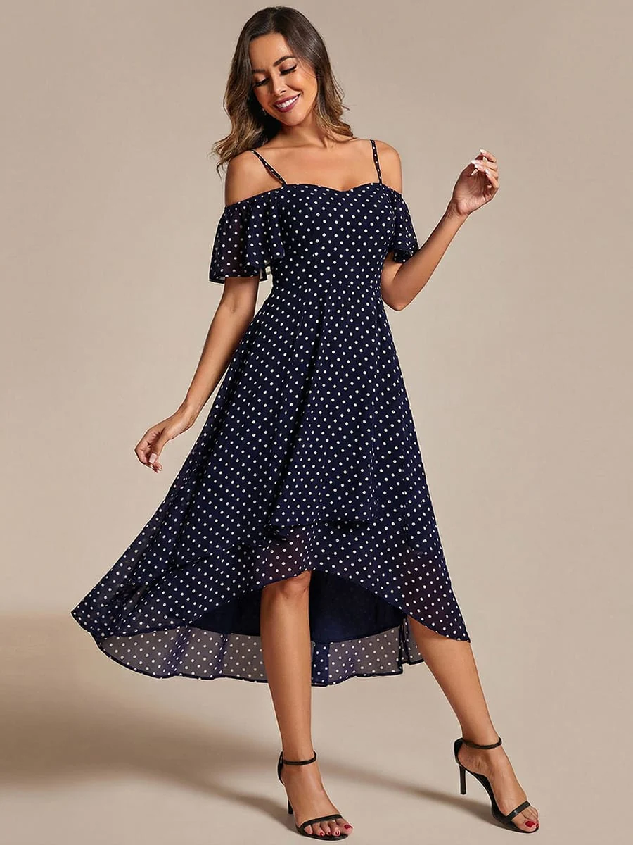 ever JORDANE|Off-Shoulder High-Low Chiffon Wedding Guest Dresses with Short Sleeves - Image 85