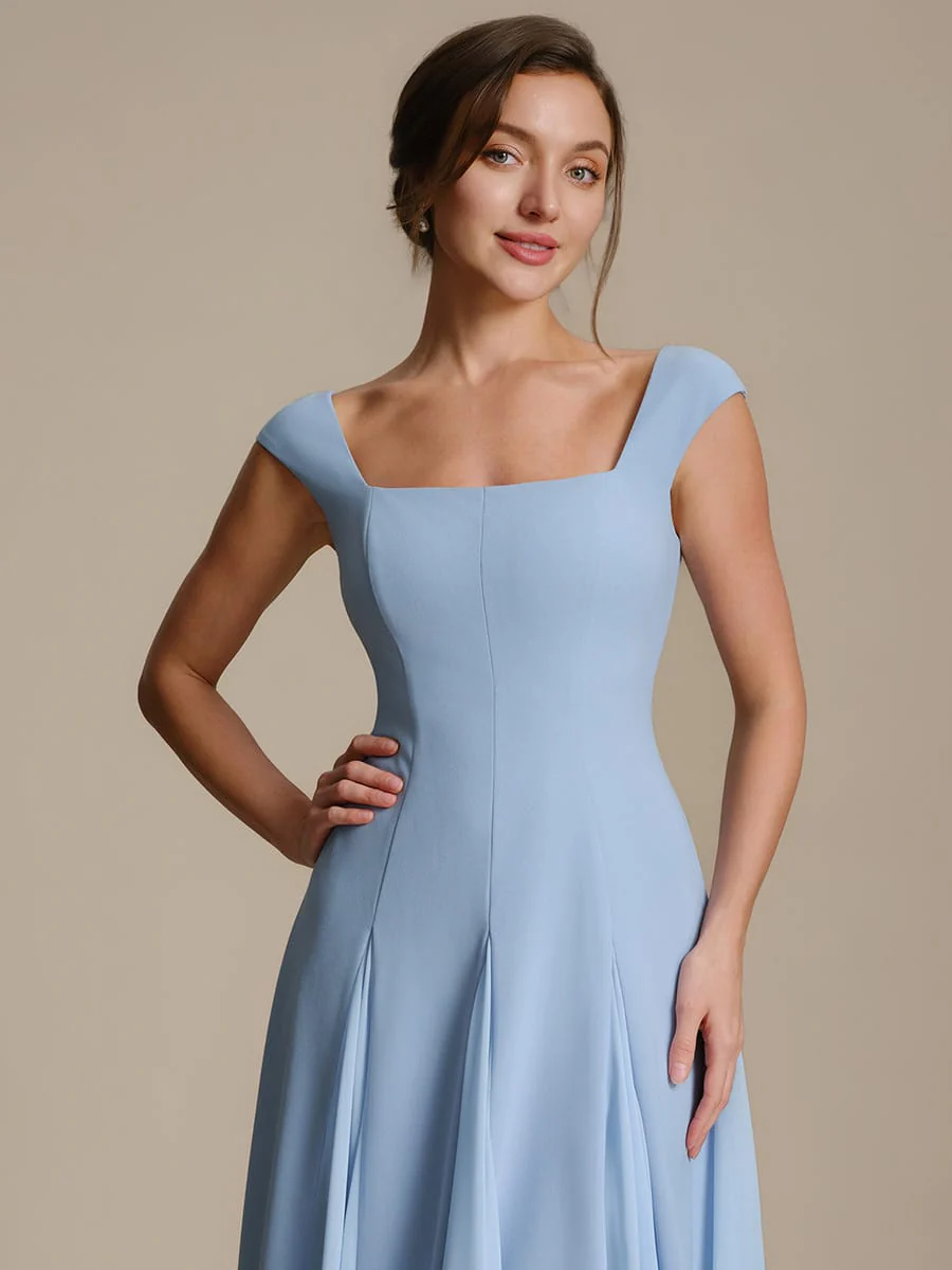 Patchwork Crepe Cap Sleeve Dress - Image 22