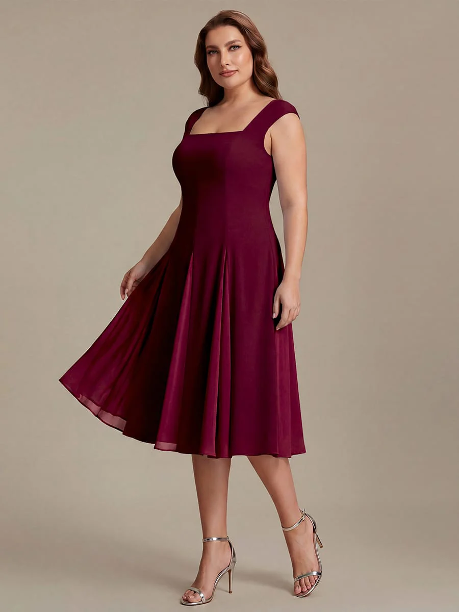 Patchwork Crepe Cap Sleeve Dress - Image 41