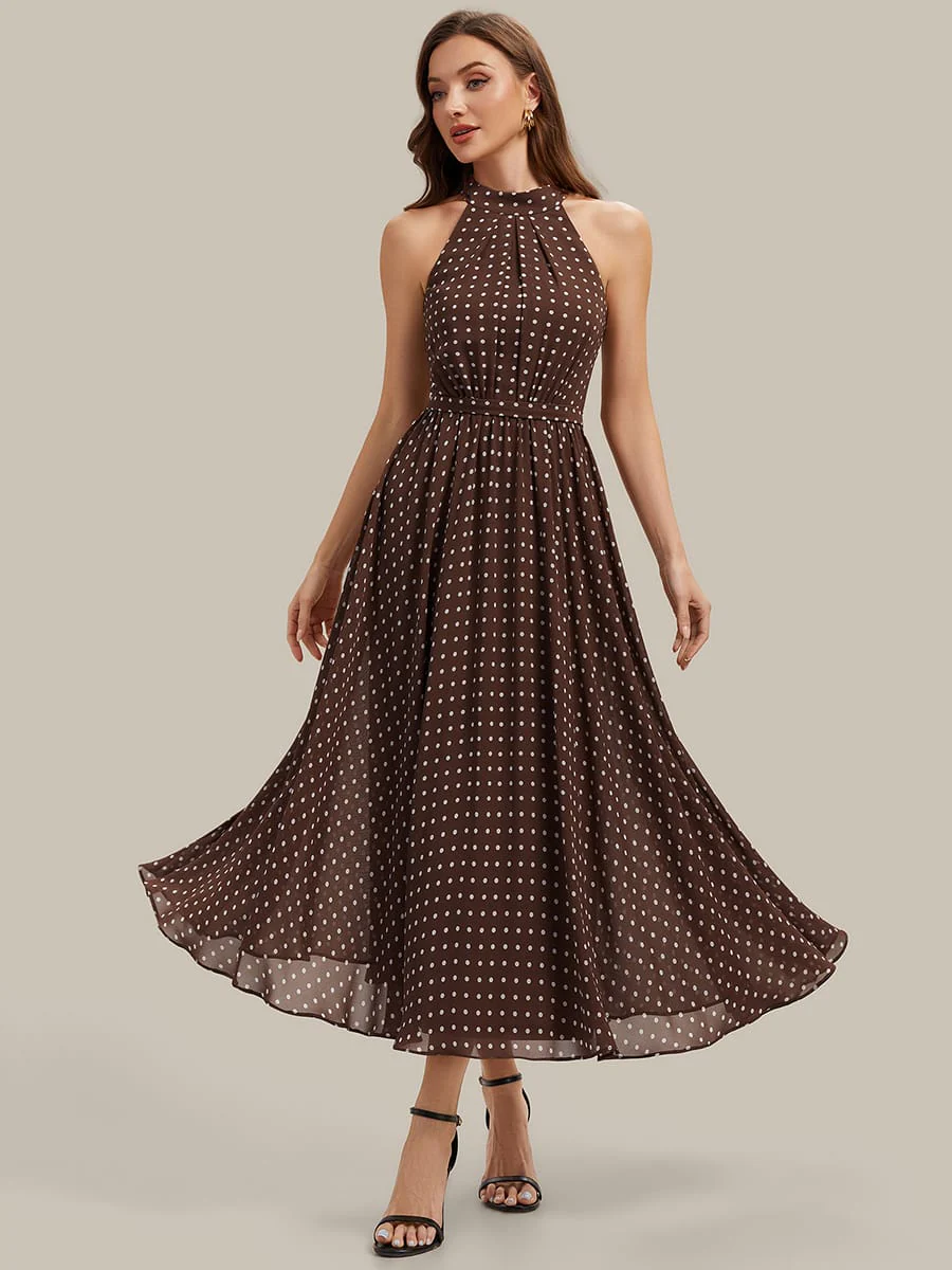 Halterneck and Polka Dot Chiffon Skirt - Image 2