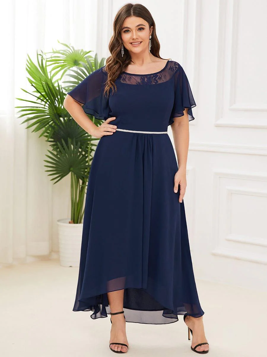 Plus Size A-Line Midi Dress With Asymmetric Hems(Final Sale) - Image 4