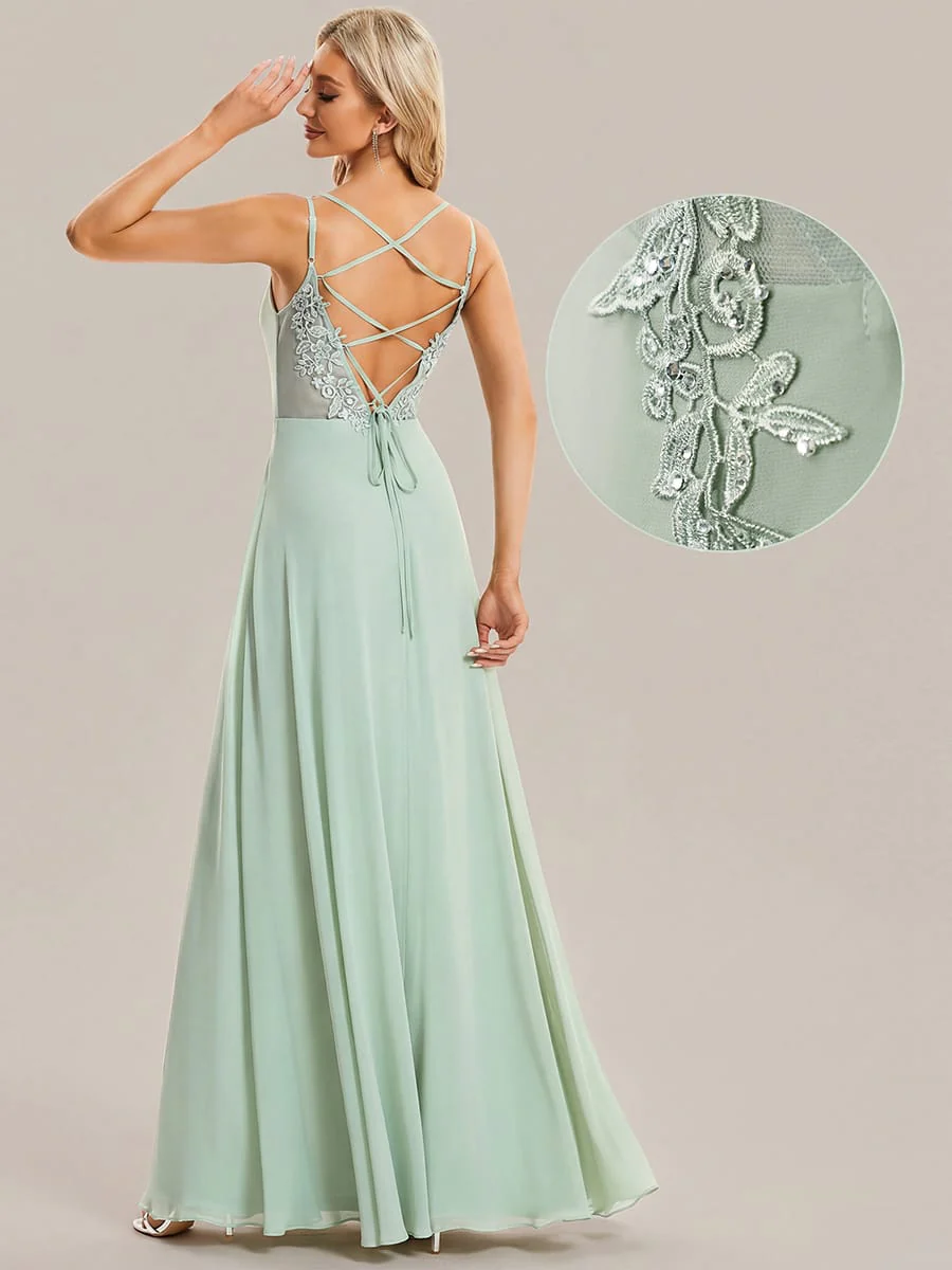 ever RUBY|Multiway Chiffon and Lace Open Back Bridesmaid Dress with Spaghetti Straps - Image 5