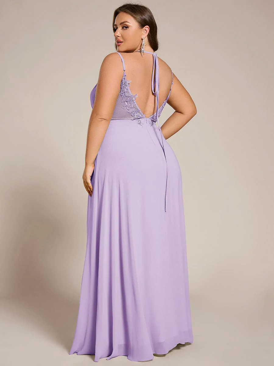pretty RUBY|Plus Size Multiway Backless Chiffon Spaghetti Straps Bridesmaid Dress - Image 83