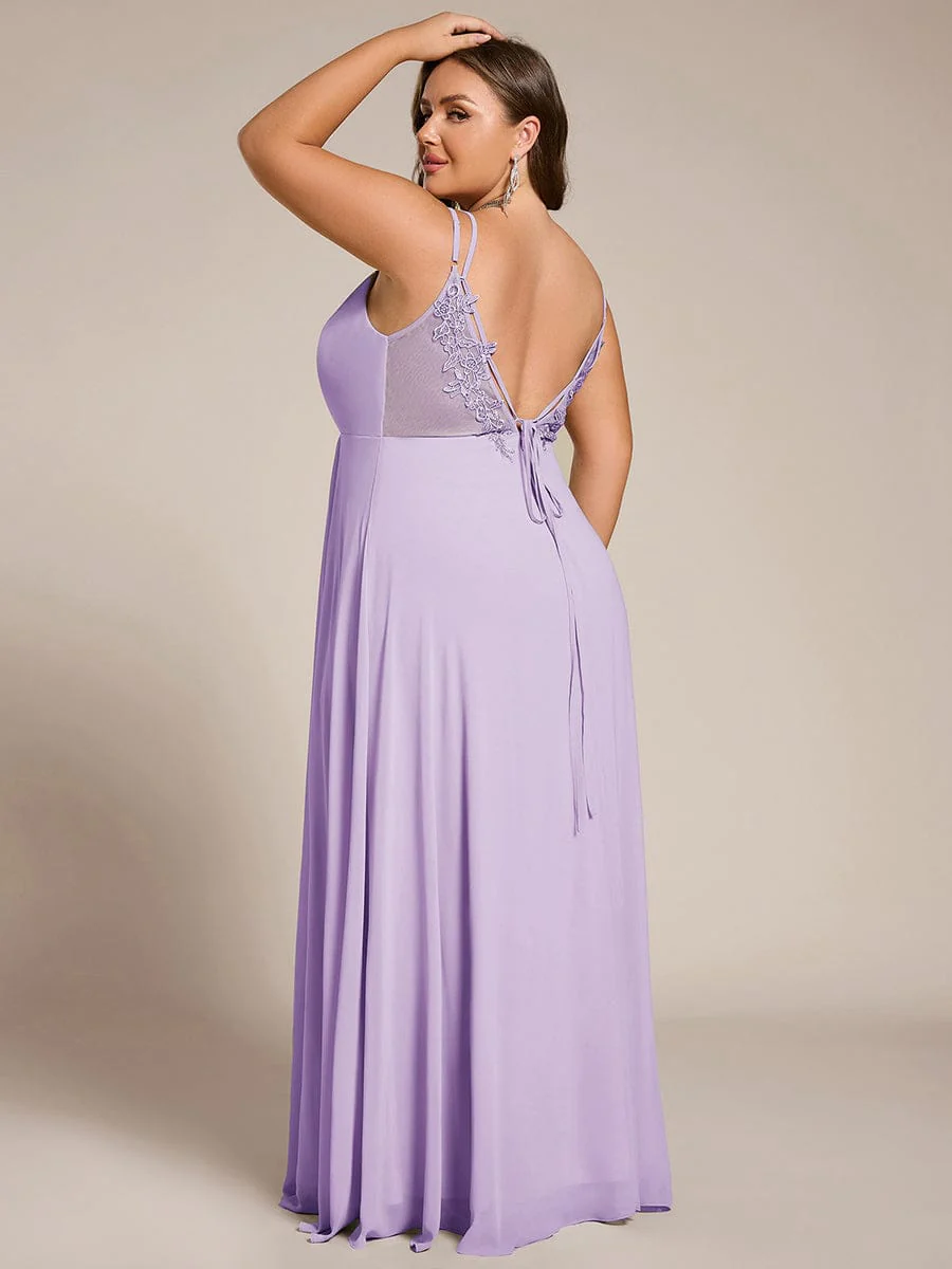 pretty RUBY|Plus Size Multiway Backless Chiffon Spaghetti Straps Bridesmaid Dress - Image 85