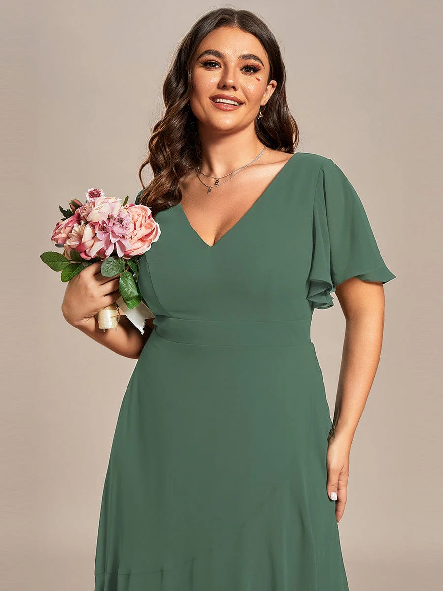pretty OREE|Plus Size Elegant Lotus Sleeves Chiffon Bridesmaid Dress (Final Sale) - Image 102