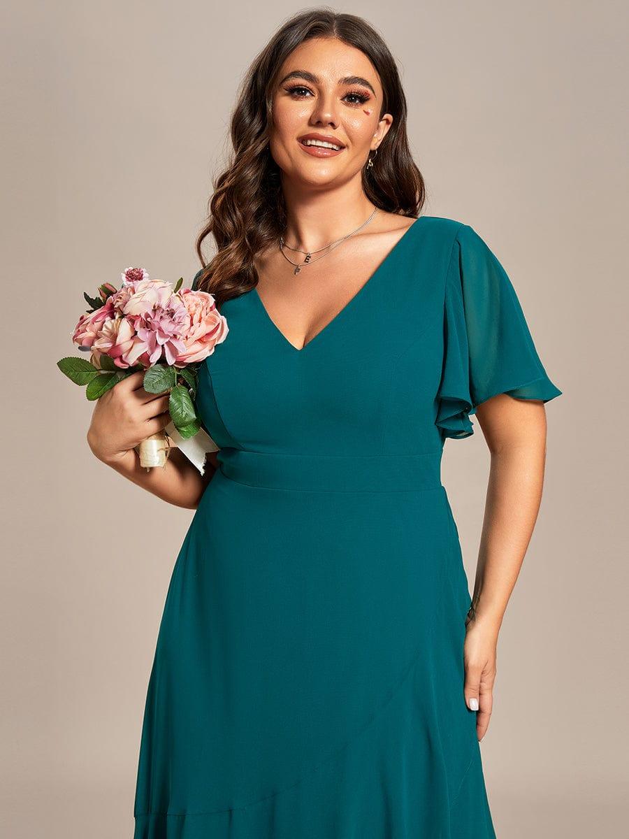 pretty OREE|Plus Size Elegant Lotus Sleeves Chiffon Bridesmaid Dress (Final Sale) - Image 33