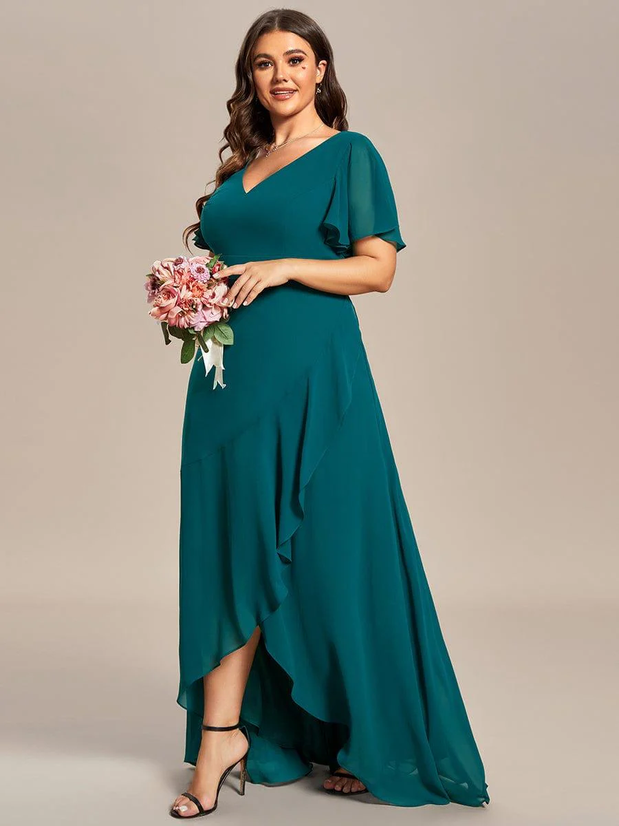 pretty OREE|Plus Size Elegant Lotus Sleeves Chiffon Bridesmaid Dress (Final Sale) - Image 34