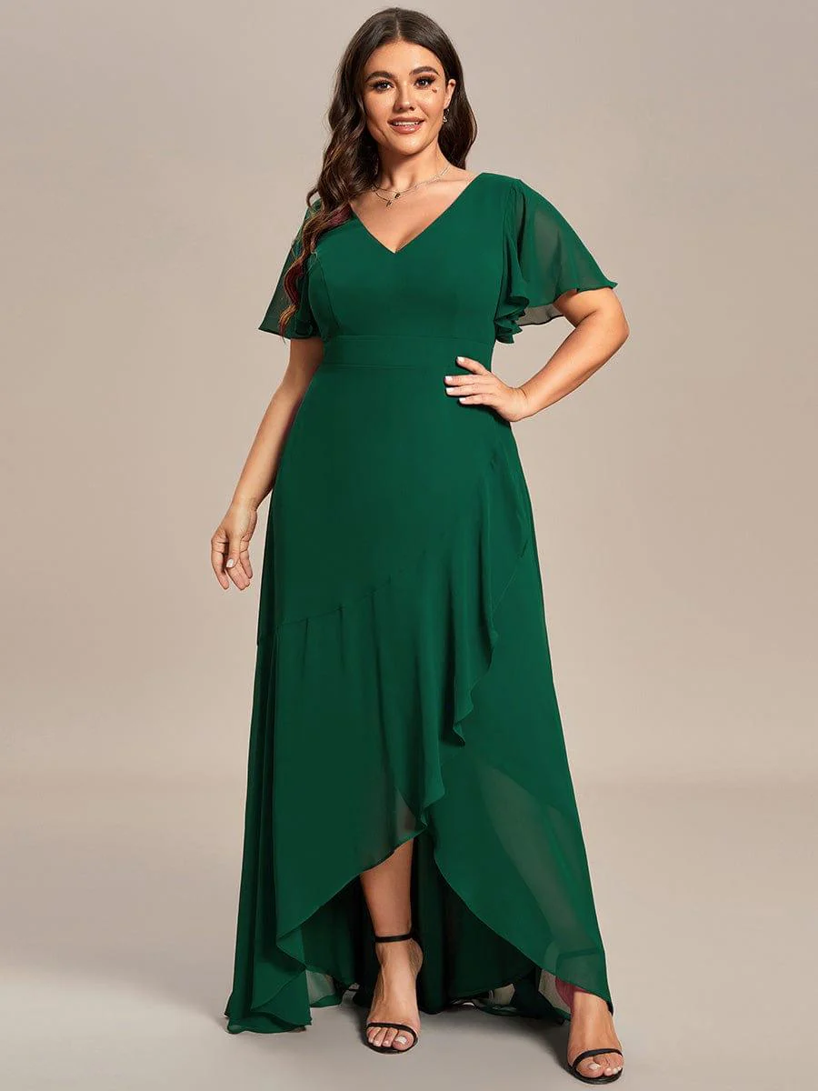 pretty OREE|Plus Size Elegant Lotus Sleeves Chiffon Bridesmaid Dress (Final Sale) - Image 59