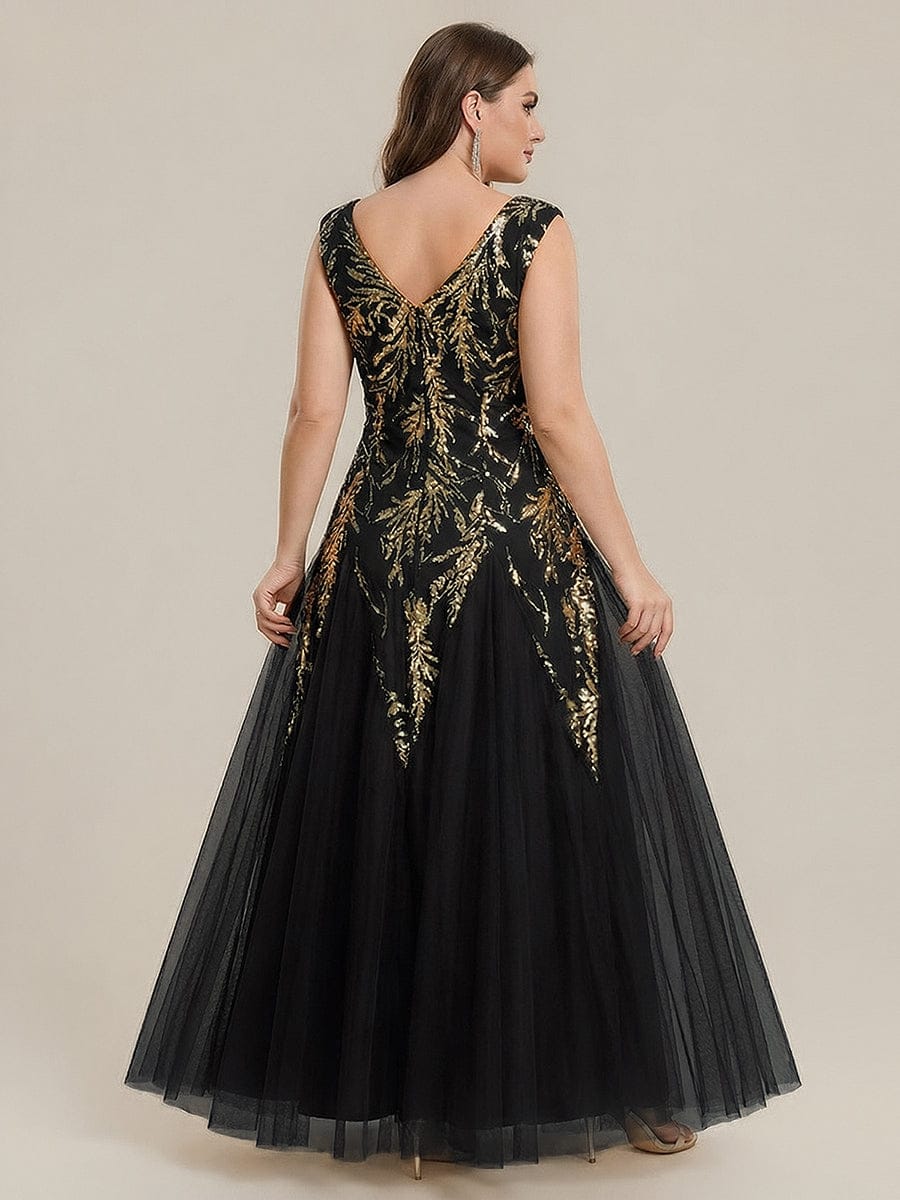 pretty FREYA|Plus Size Embroidered Sequin Cap Sleeve Dress - Image 18