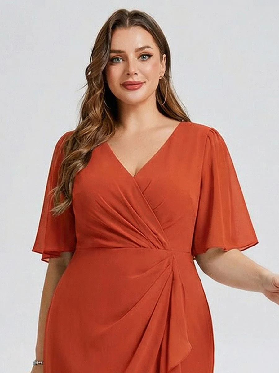 pretty FLORENCIA|Plus Size Floral Chiffon Wedding Guest Dress - Image 11