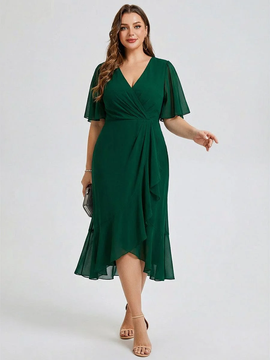 pretty FLORENCIA|Plus Size Floral Chiffon Wedding Guest Dress - Image 12