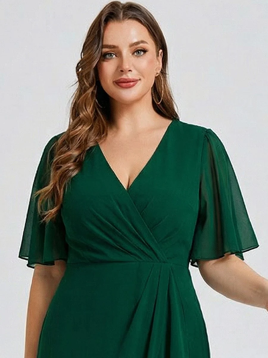 pretty FLORENCIA|Plus Size Floral Chiffon Wedding Guest Dress - Image 14