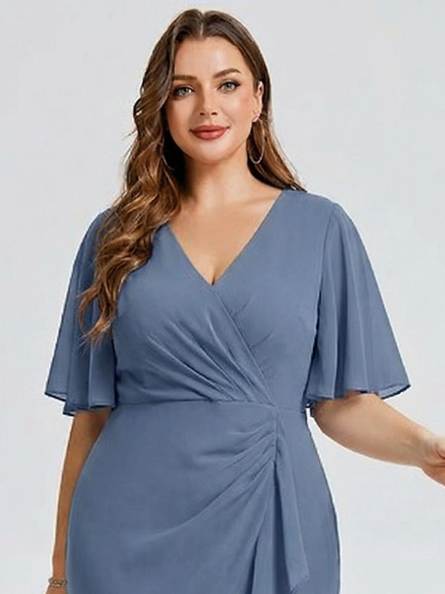 pretty FLORENCIA|Plus Size Floral Chiffon Wedding Guest Dress - Image 17
