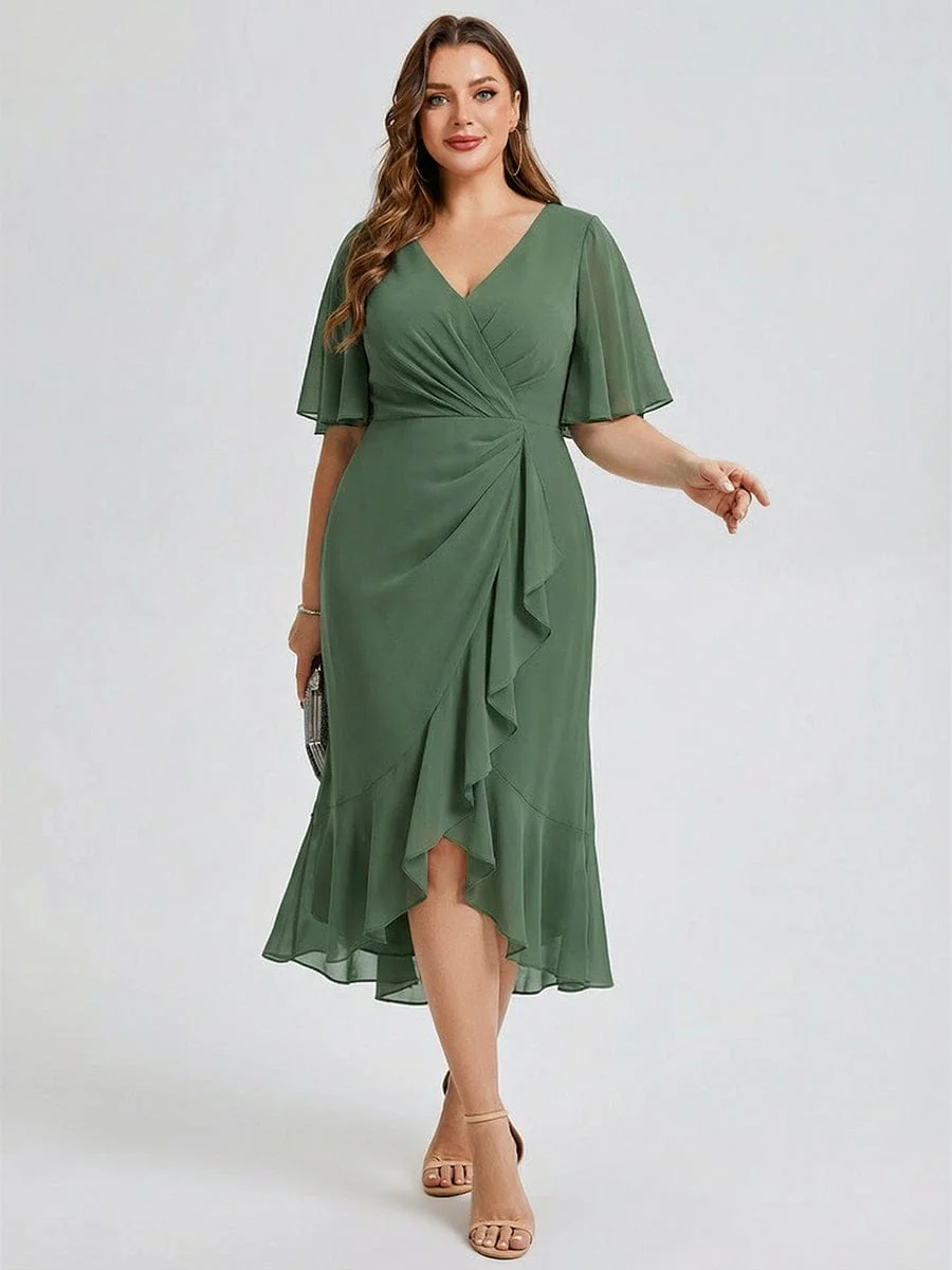 pretty FLORENCIA|Plus Size Floral Chiffon Wedding Guest Dress - Image 21