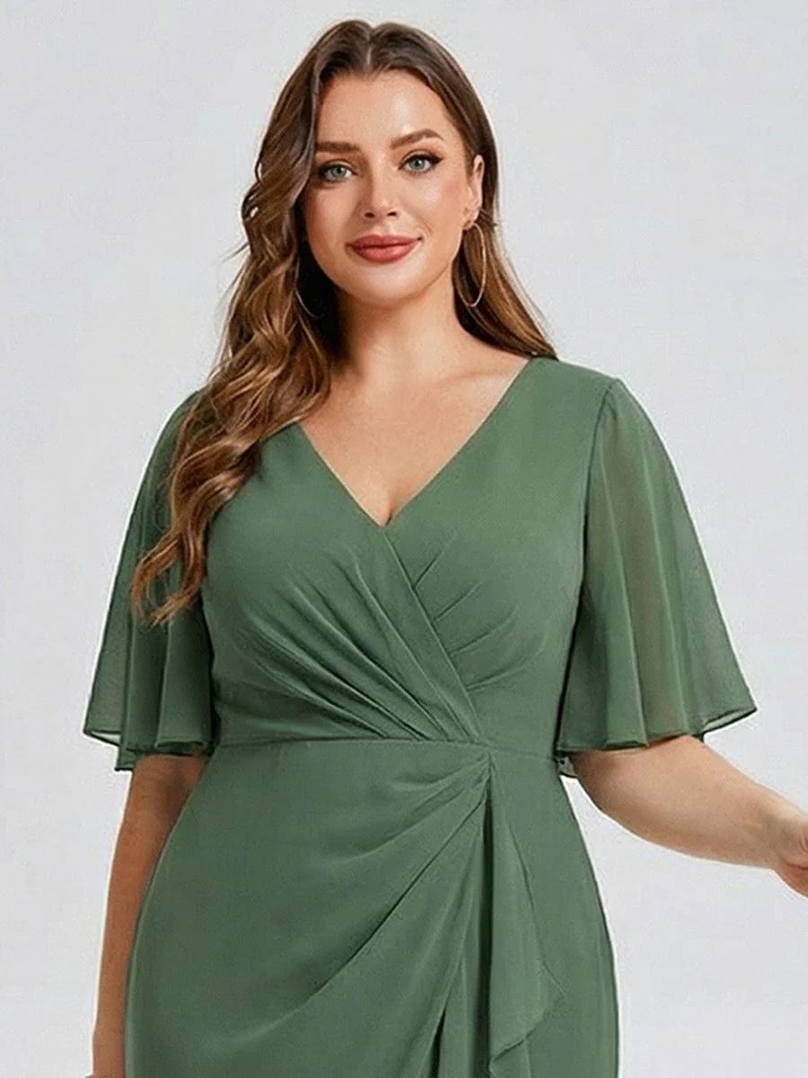 pretty FLORENCIA|Plus Size Floral Chiffon Wedding Guest Dress - Image 23