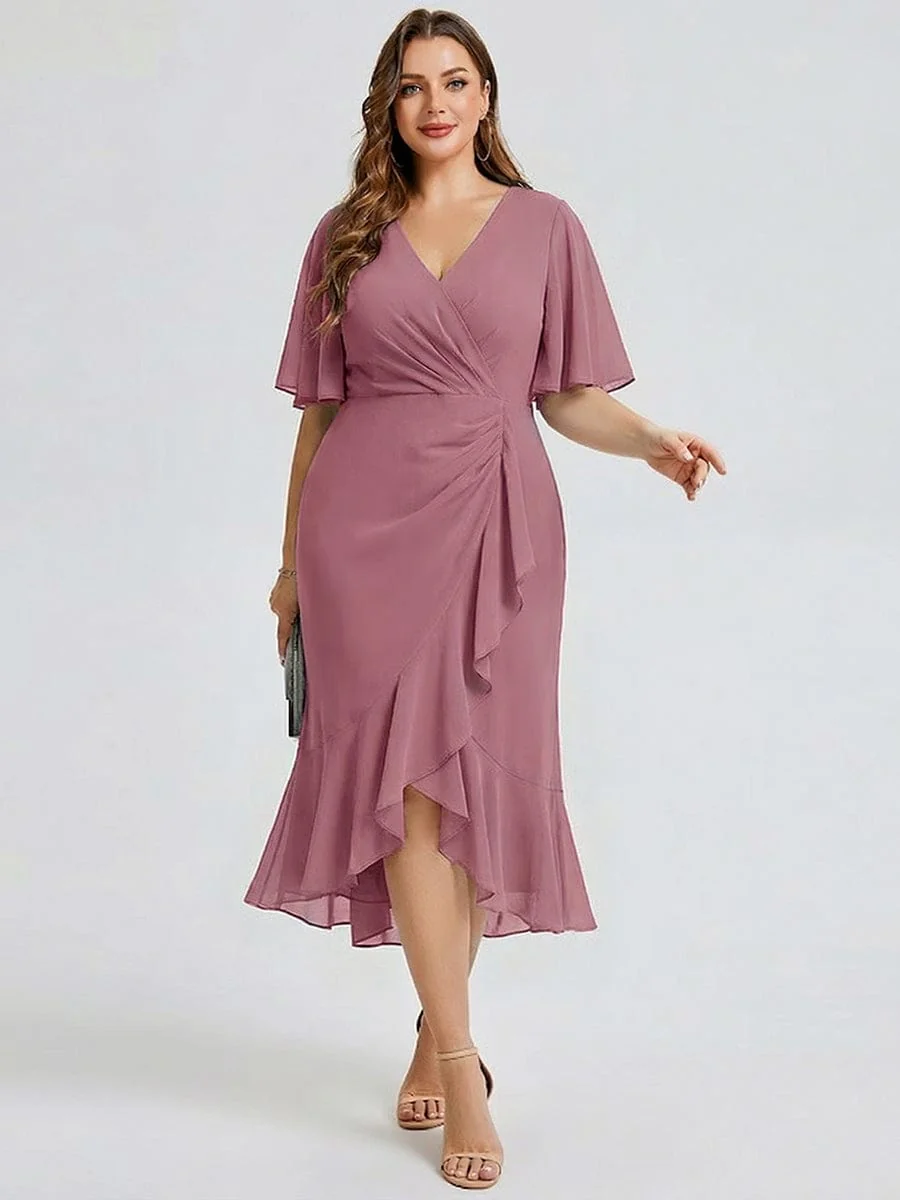 pretty FLORENCIA|Plus Size Floral Chiffon Wedding Guest Dress - Image 27