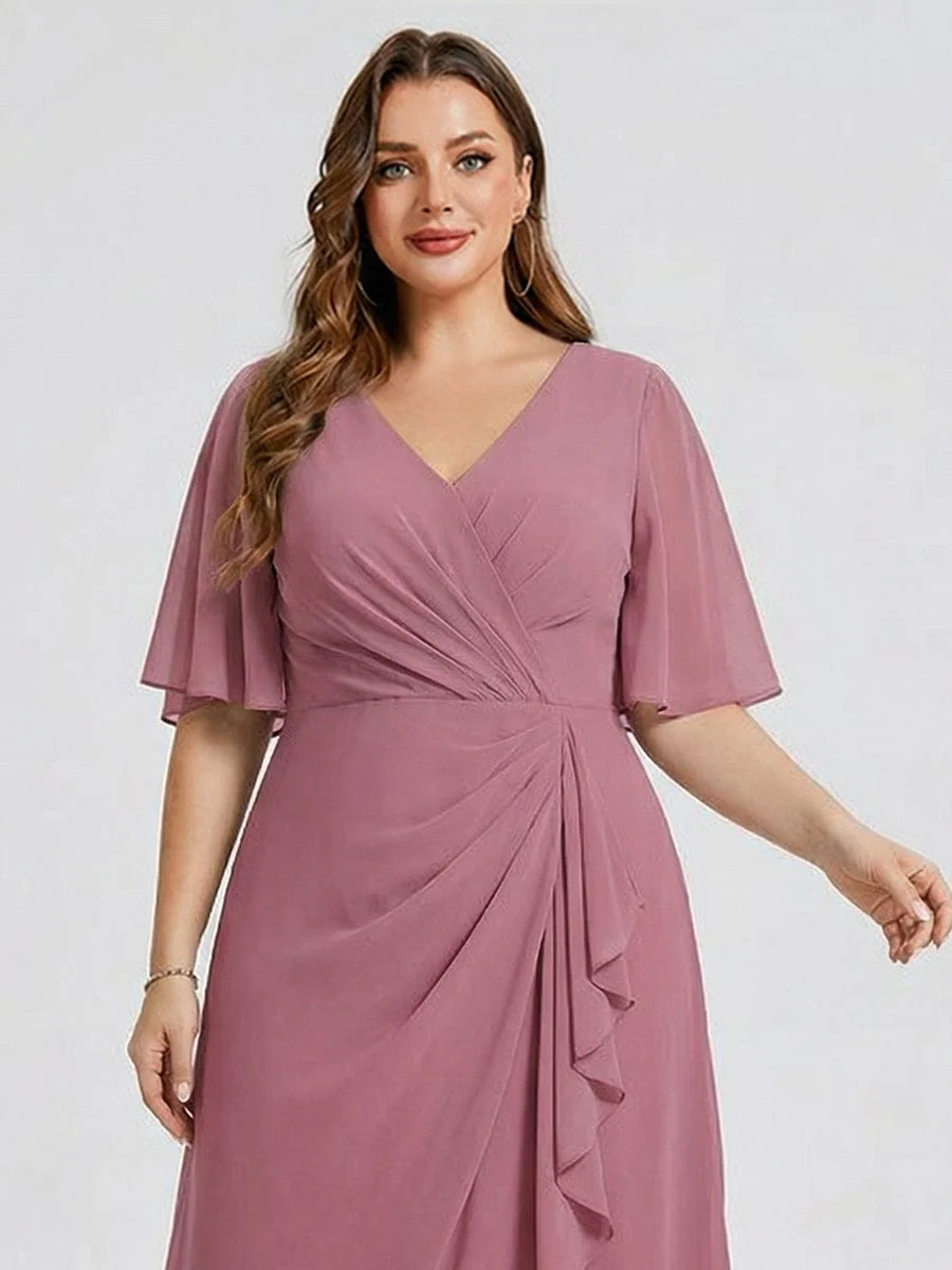 pretty FLORENCIA|Plus Size Floral Chiffon Wedding Guest Dress - Image 29
