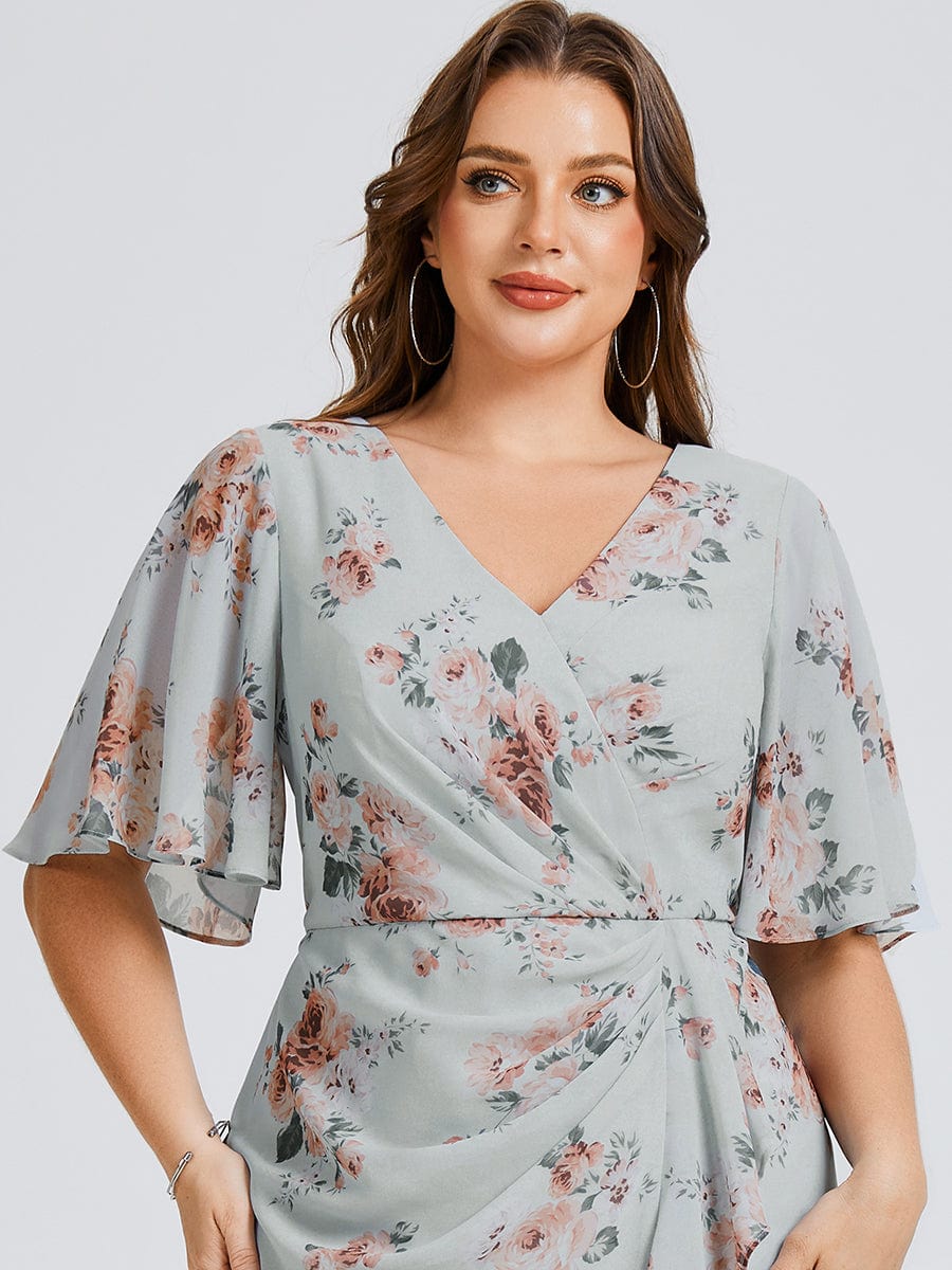 pretty FLORENCIA|Plus Size Floral Chiffon Wedding Guest Dress - Image 3