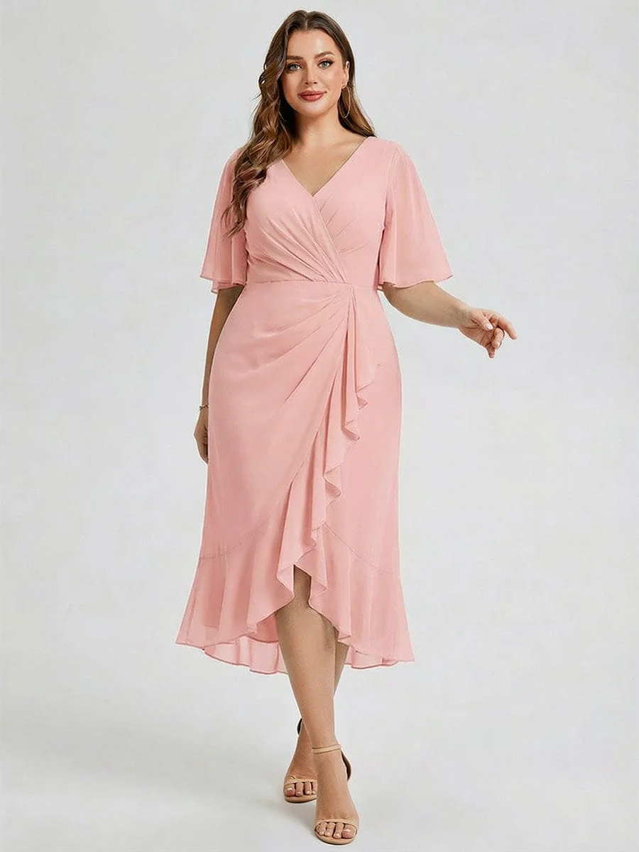 pretty FLORENCIA|Plus Size Floral Chiffon Wedding Guest Dress - Image 30