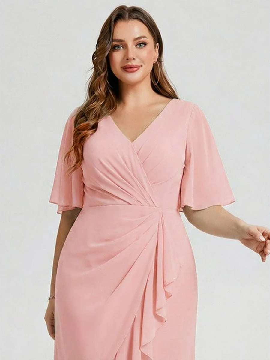 pretty FLORENCIA|Plus Size Floral Chiffon Wedding Guest Dress - Image 32