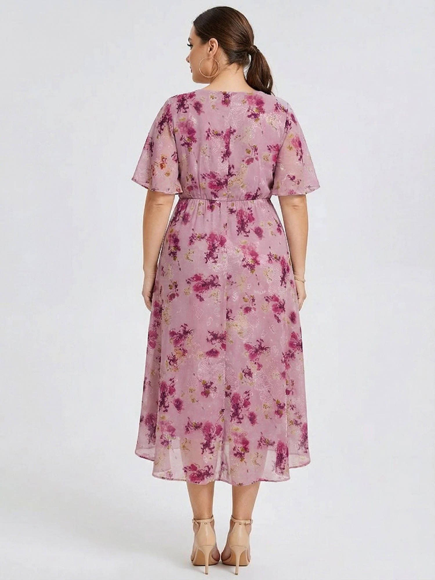 pretty FLORENCIA|Plus Size Floral Chiffon Wedding Guest Dress - Image 34