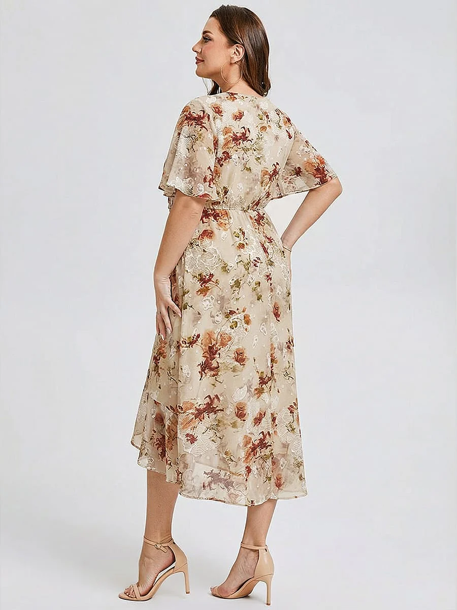 pretty FLORENCIA|Plus Size Floral Chiffon Wedding Guest Dress - Image 40