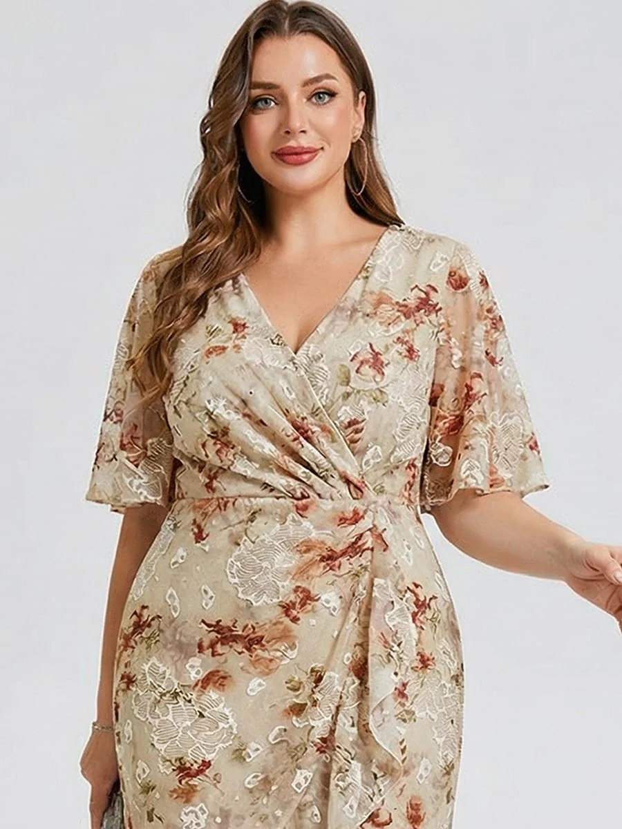 pretty FLORENCIA|Plus Size Floral Chiffon Wedding Guest Dress - Image 41