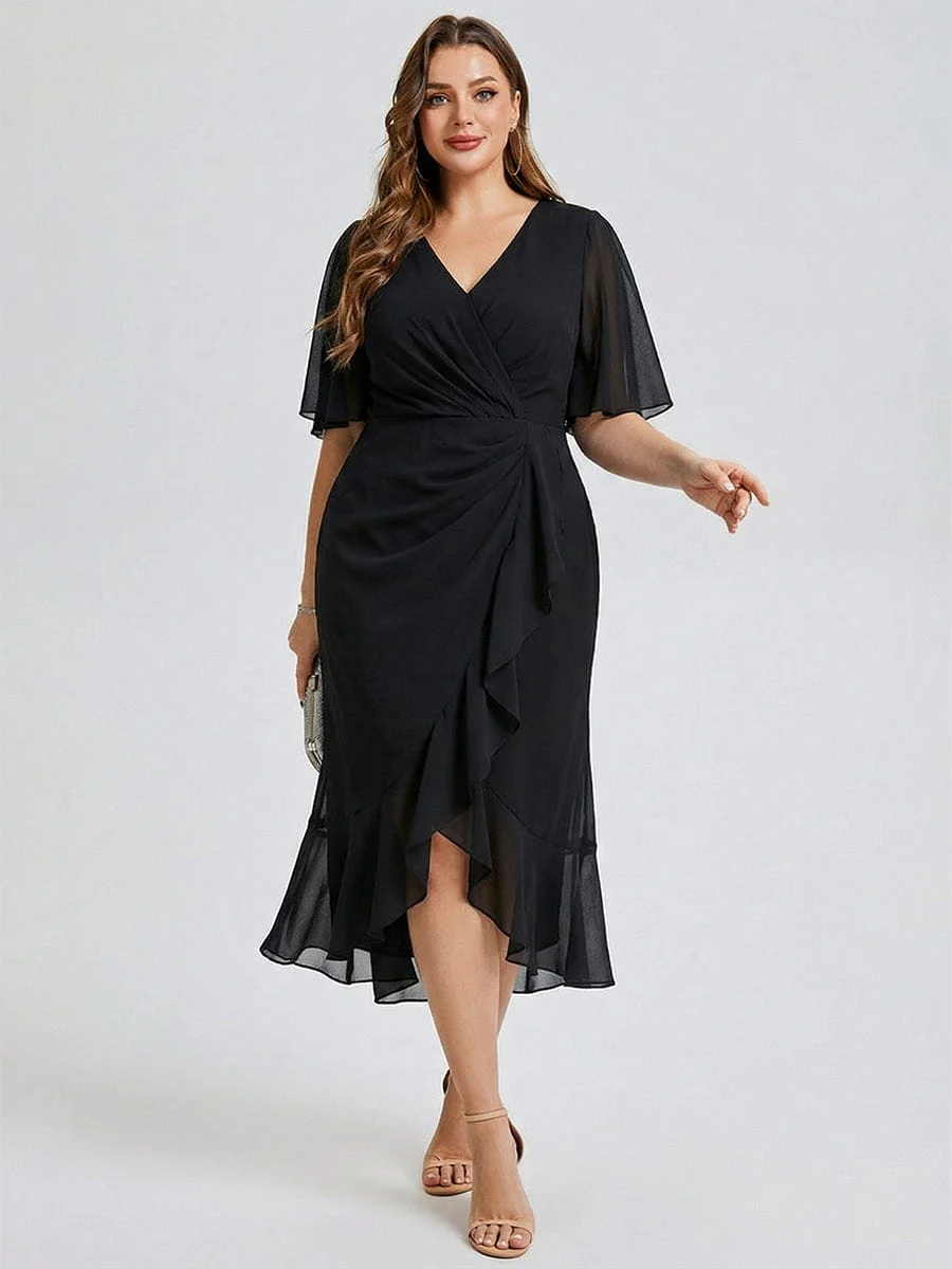 pretty FLORENCIA|Plus Size Floral Chiffon Wedding Guest Dress - Image 6