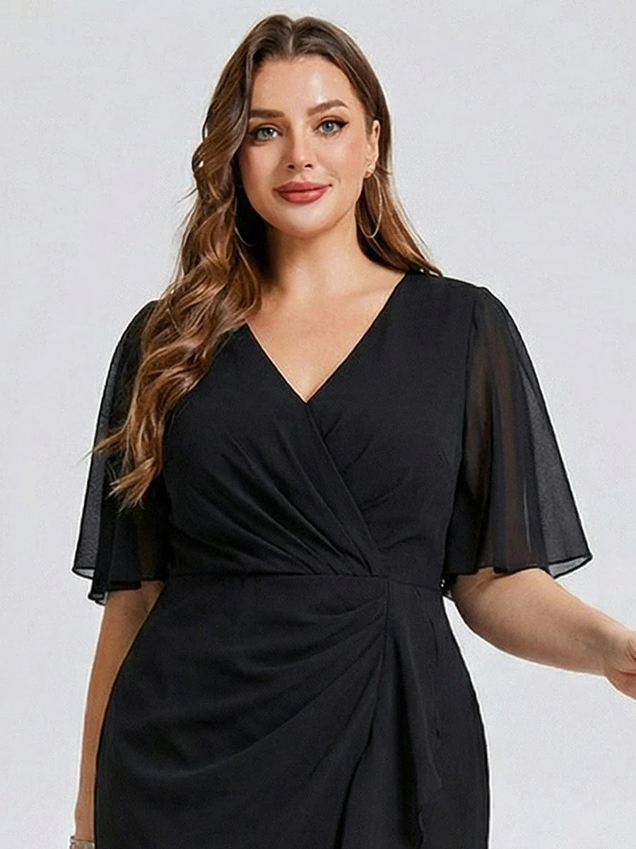 pretty FLORENCIA|Plus Size Floral Chiffon Wedding Guest Dress - Image 8
