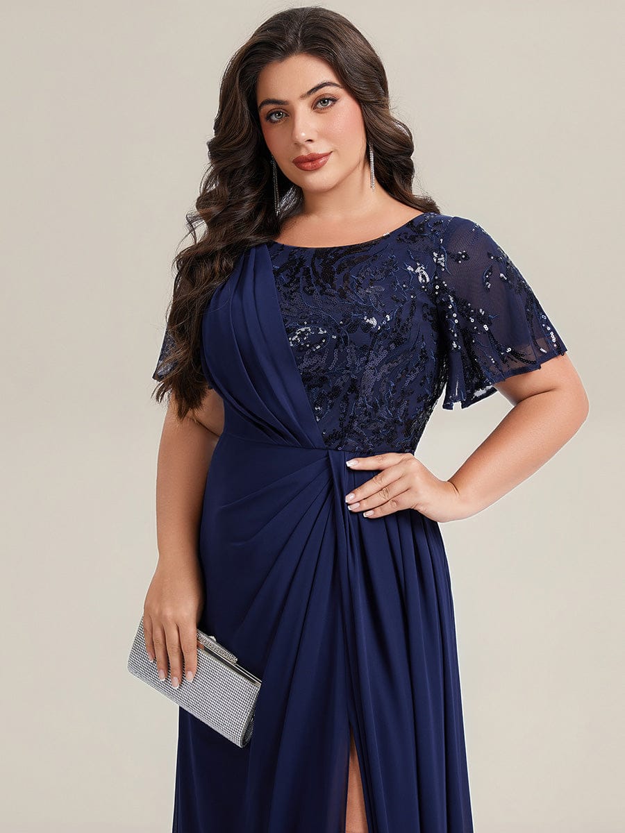 pretty GALE|Plus Size Flowing Ribbons Chiffon Dress - Image 3